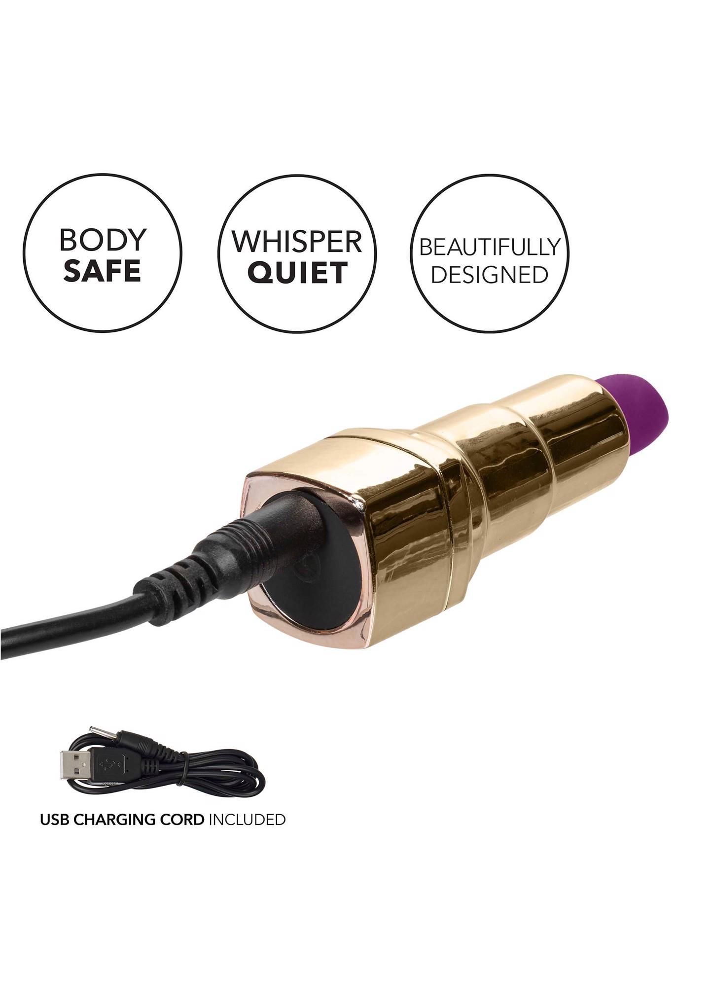 Мини-вибратор Calexotics Bad Bitch Lipstick, 7.5 см (золотой)