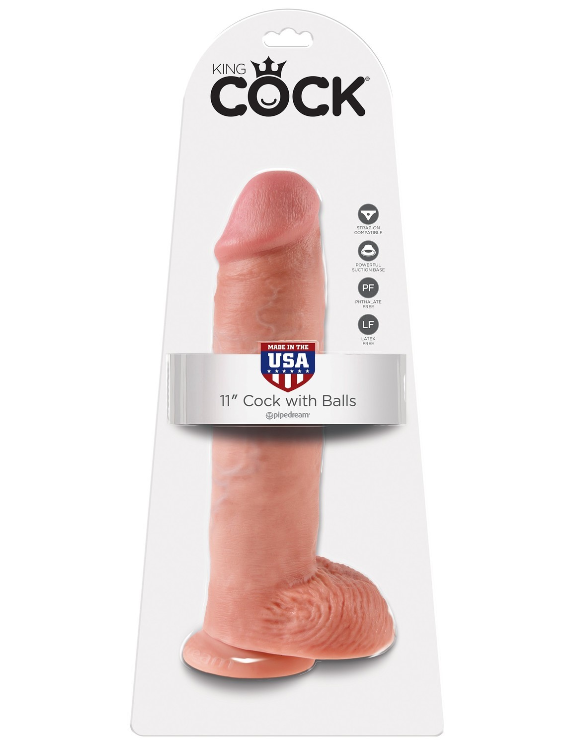 Фаллоимитатор King Cock 11", 29 см (телесный)