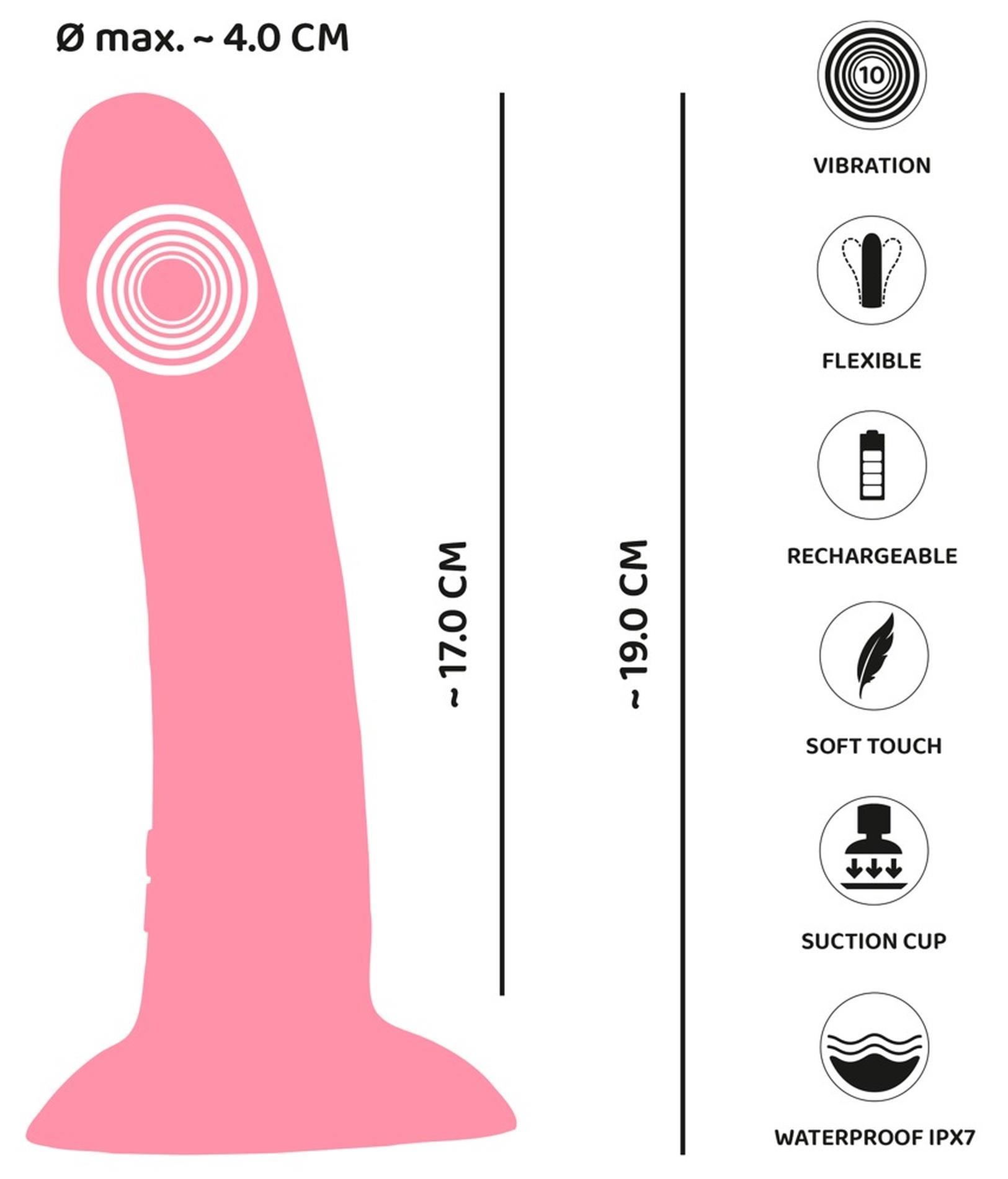 Вибратор You2Toys Heart Guy, 19 см (розовый)
