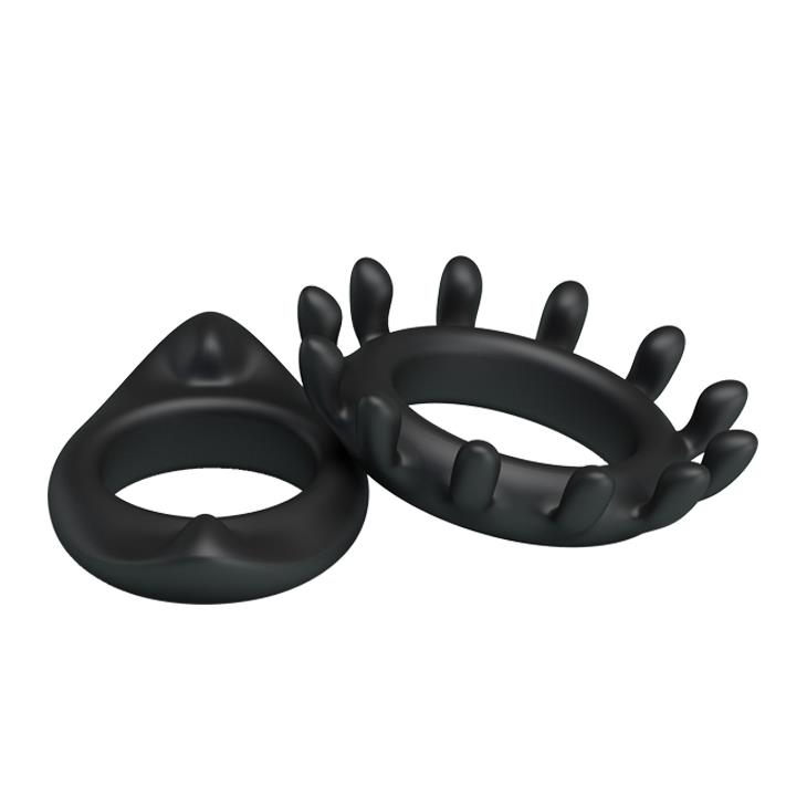 Набор эрекционных колец Baile Ring, 2 шт (черный)
