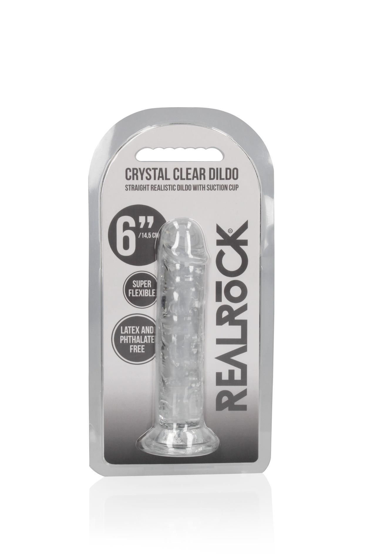 Фаллоимитатор RealRock Crystal Clear Realistic Dildo 6'', 15.5 см (прозрачный)