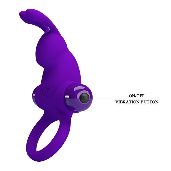 Віброкільце Pretty Love Vibro Penis Ring Rabbit, 11,3 см (фіолетовий)
