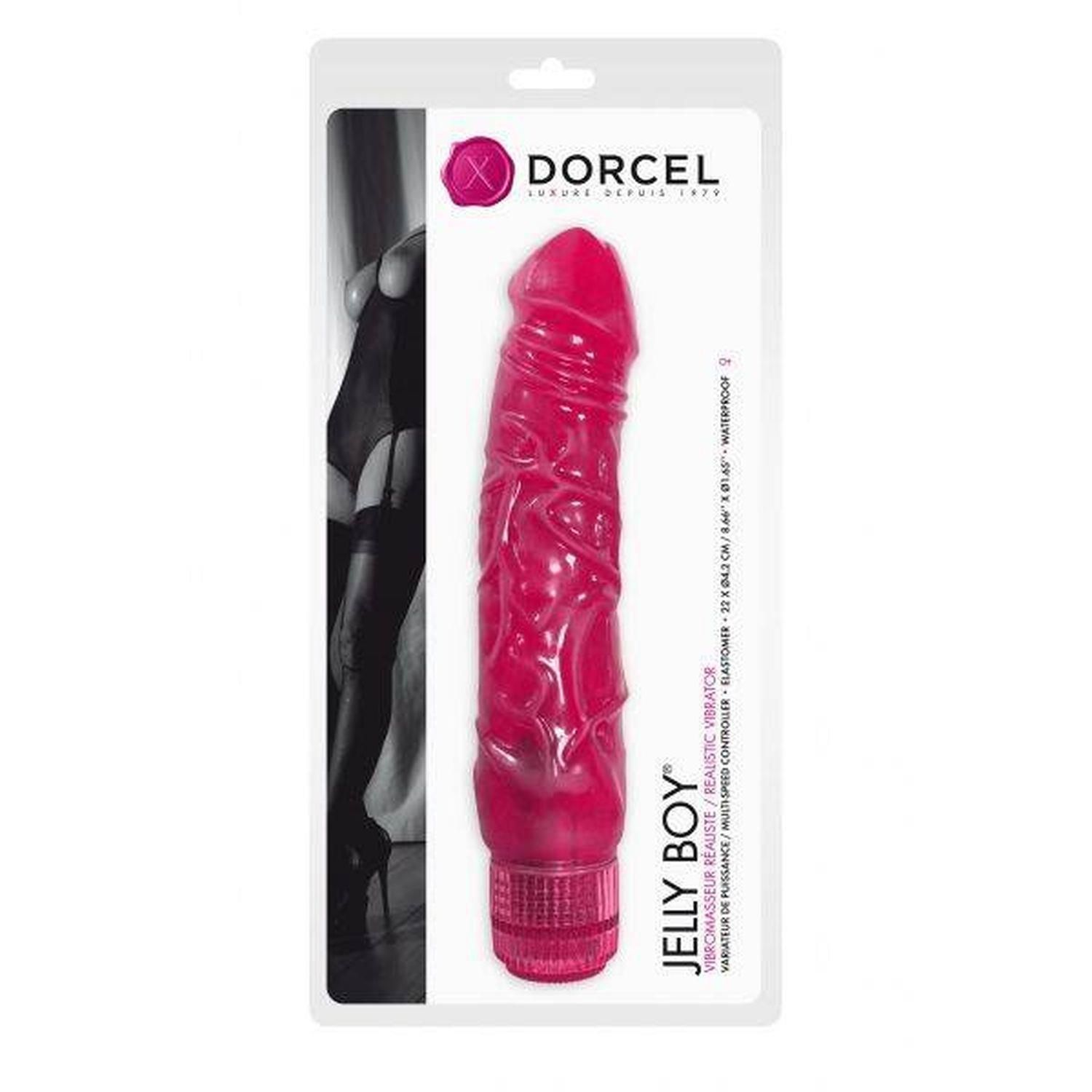Реалистичный вибратор Dorcel Jelly Boy, 22 см (фуксия)