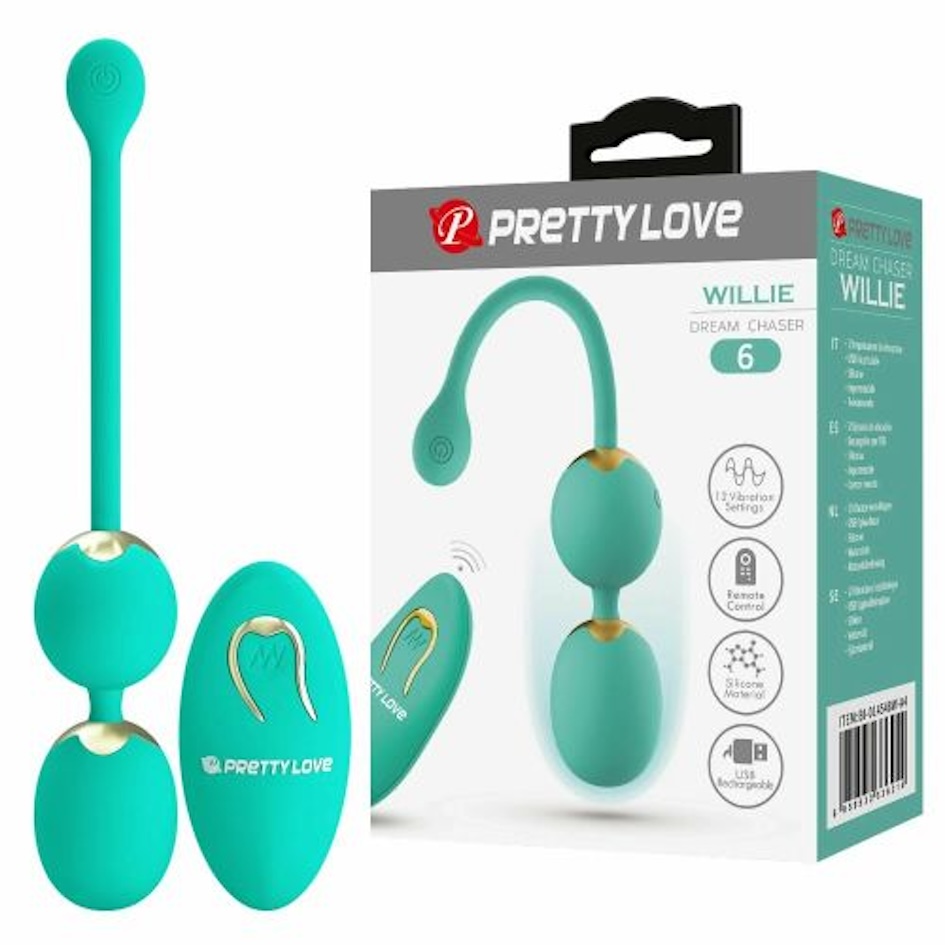Вагинальные шарики Pretty Love Willie, 20,5 см (бирюзовый)