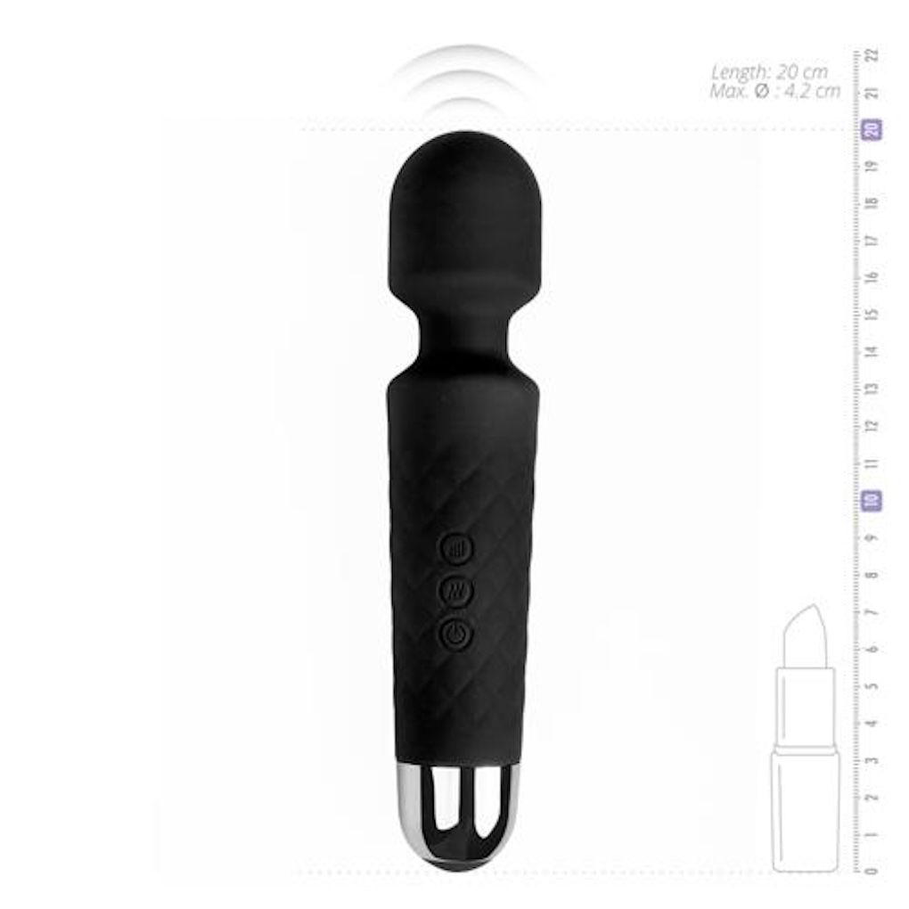 Вибромассажер EasyToys, 20 см (черный)
