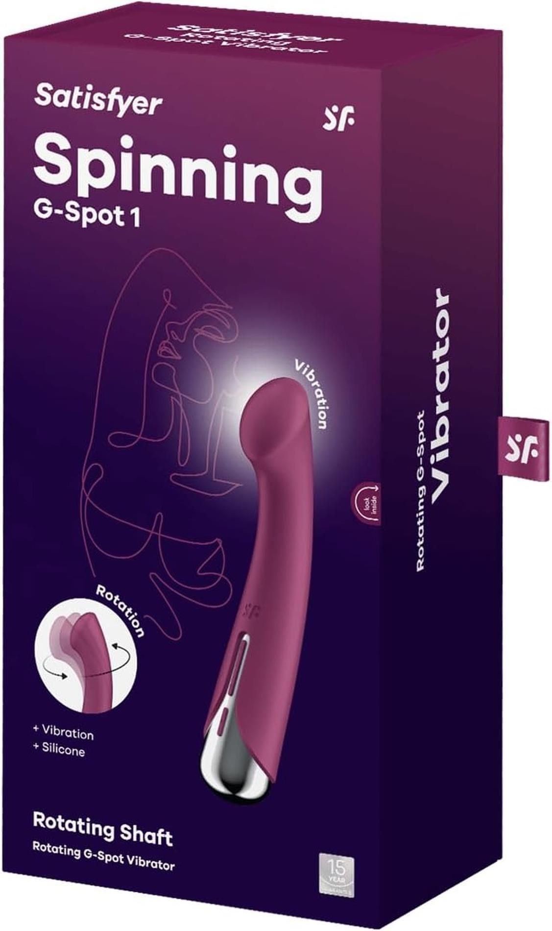 Вібратор Satisfyer Spinning G-Spot 1, 16,5 см (бордовий)