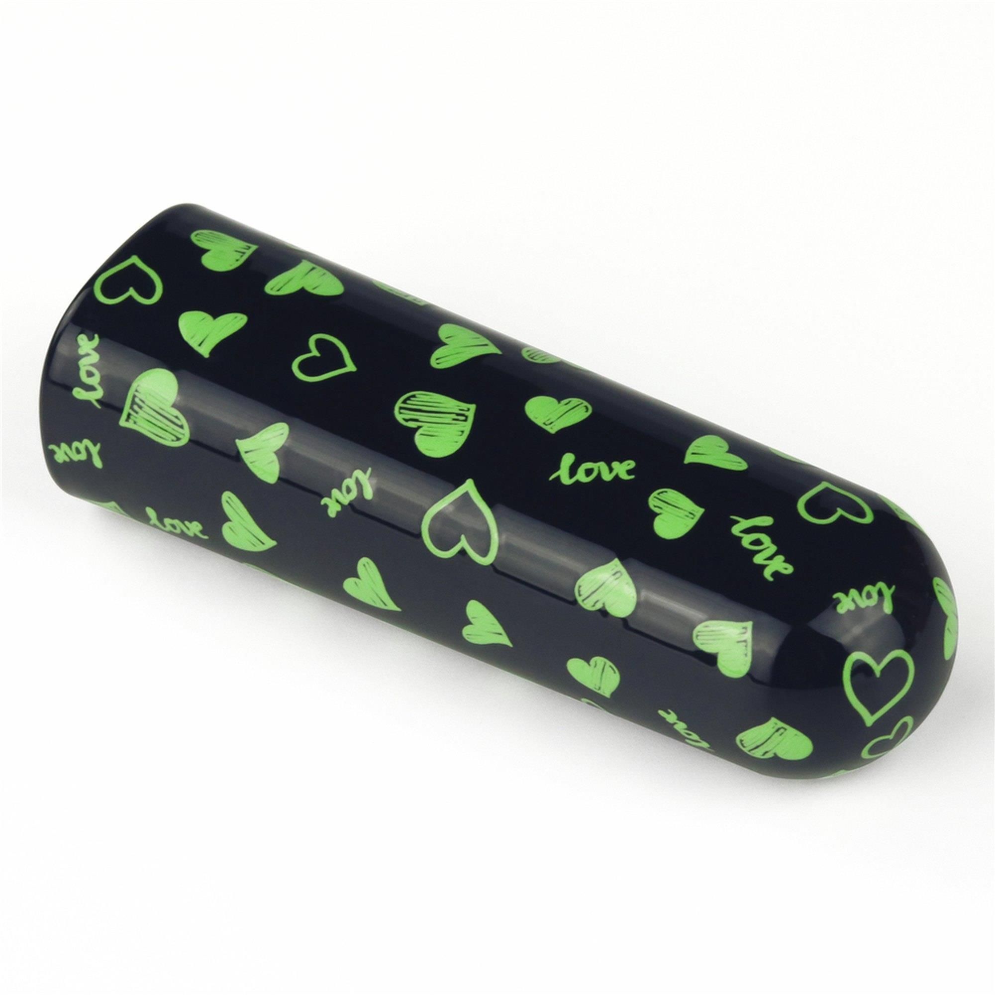 Вібратор для клітора LoveToy Heart Massager Glow In The Dark, 8,5 см (чорний)