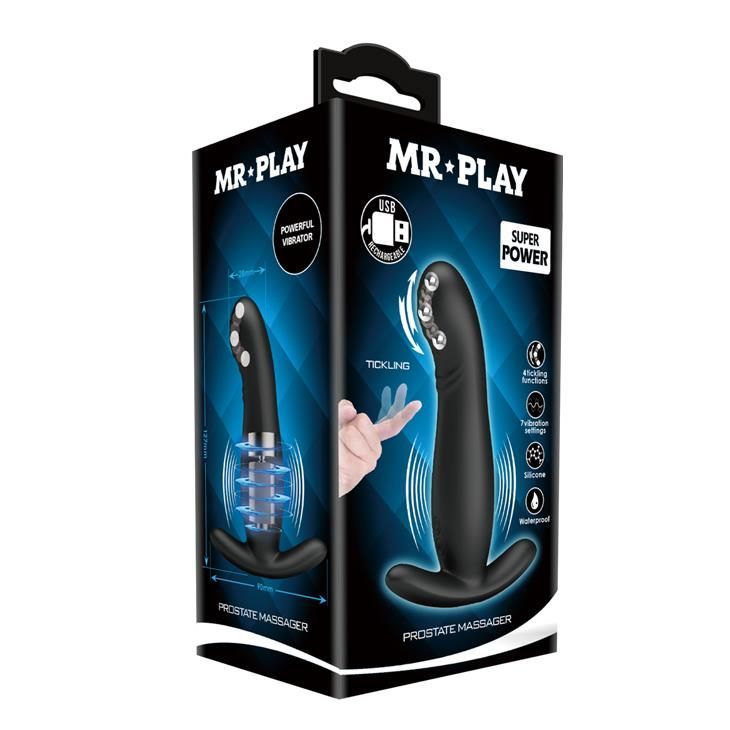 Вибромассажер простаты LyBaile Mr.Play Vibrating Tickling, 12.7 см (чёрный)