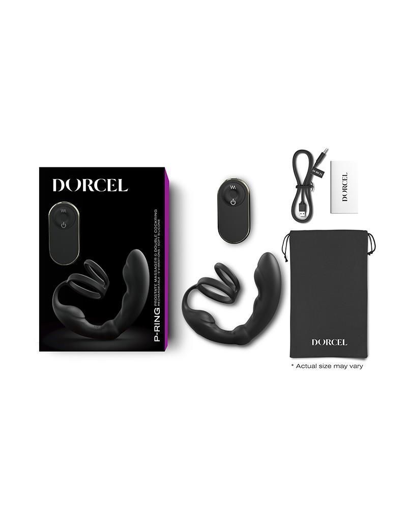Эрекционное кольцо со стимулятором простаты Dorcel P- Ring, 18 см (черный)