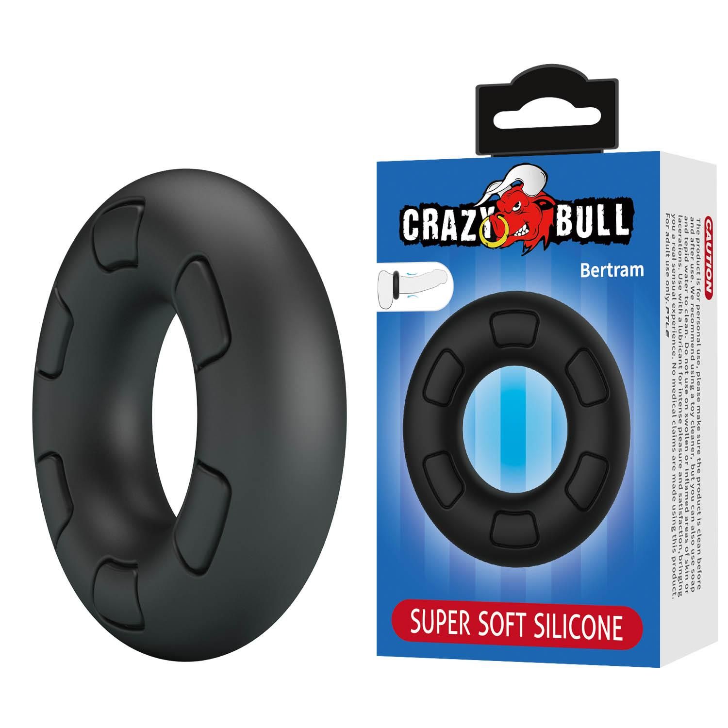 Эрекционное кольцо Crazy Bull Bertram, 6.6 см (черный)
