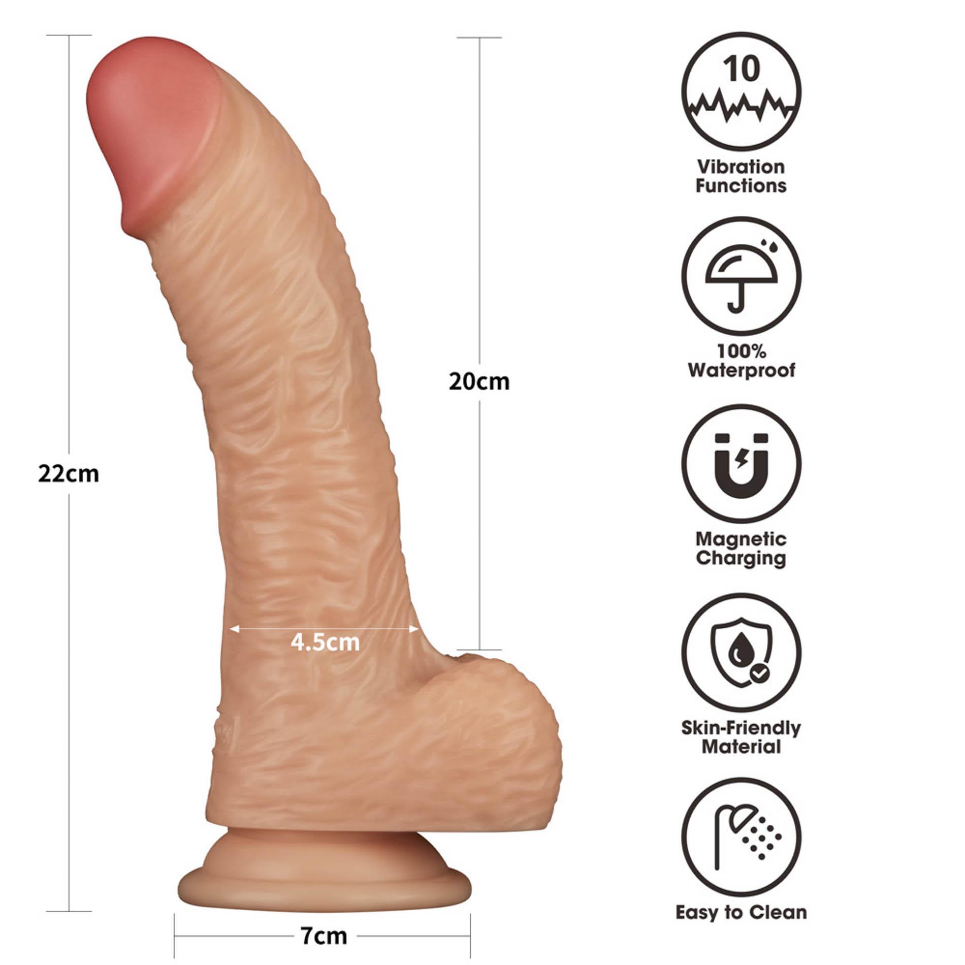 Вибратор Lovetoy Power Basics Cock 8.5'', 21.6 см (телесный)