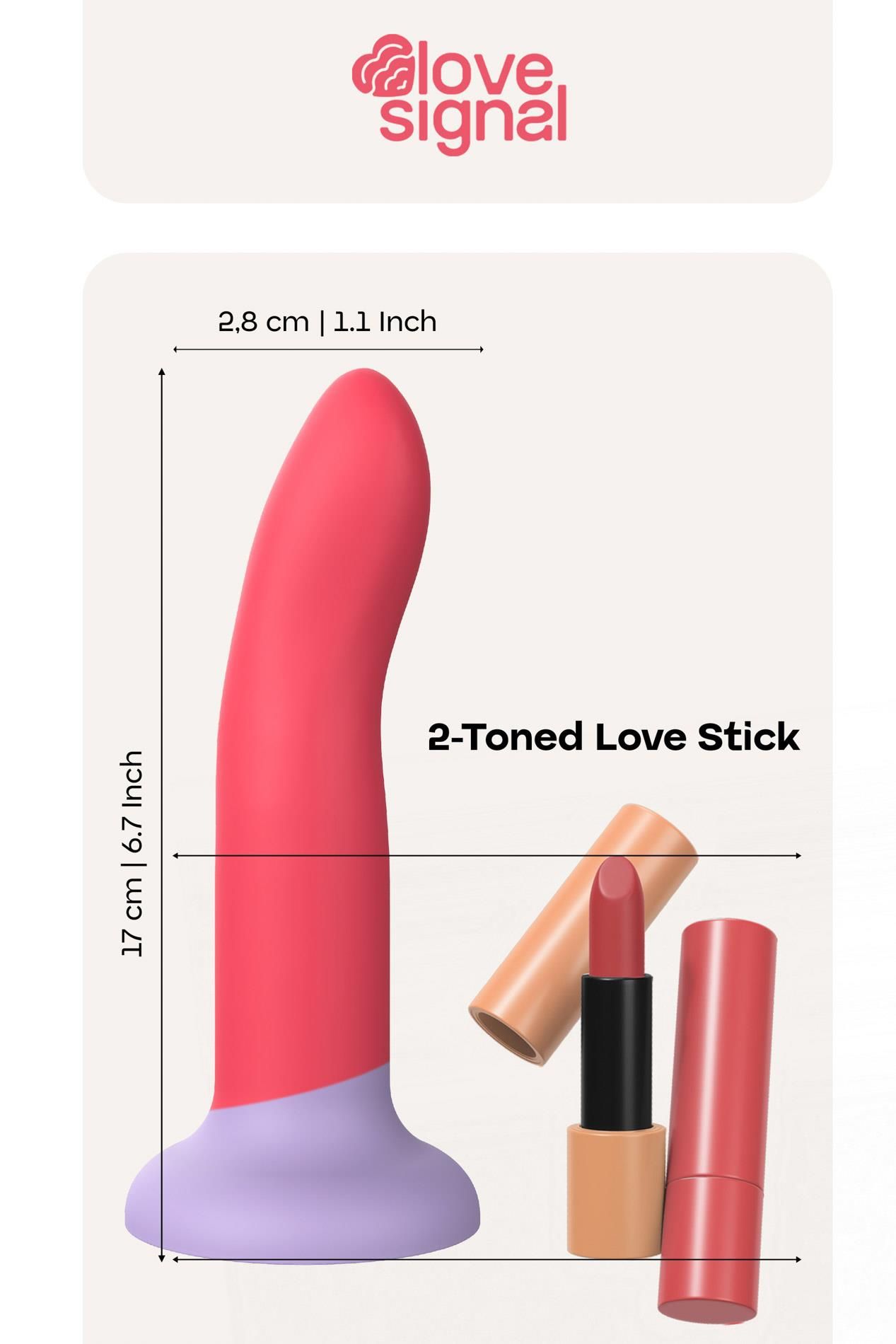 Dildo Dream Toys 2-Toned Love Stick Medium, 17 cm (czerwony)