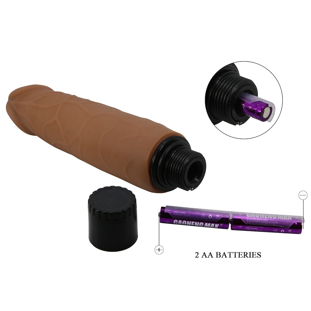 Вибратор Baile Sliding Skin Waldorf 8.5", 21.5 см (коричневый)