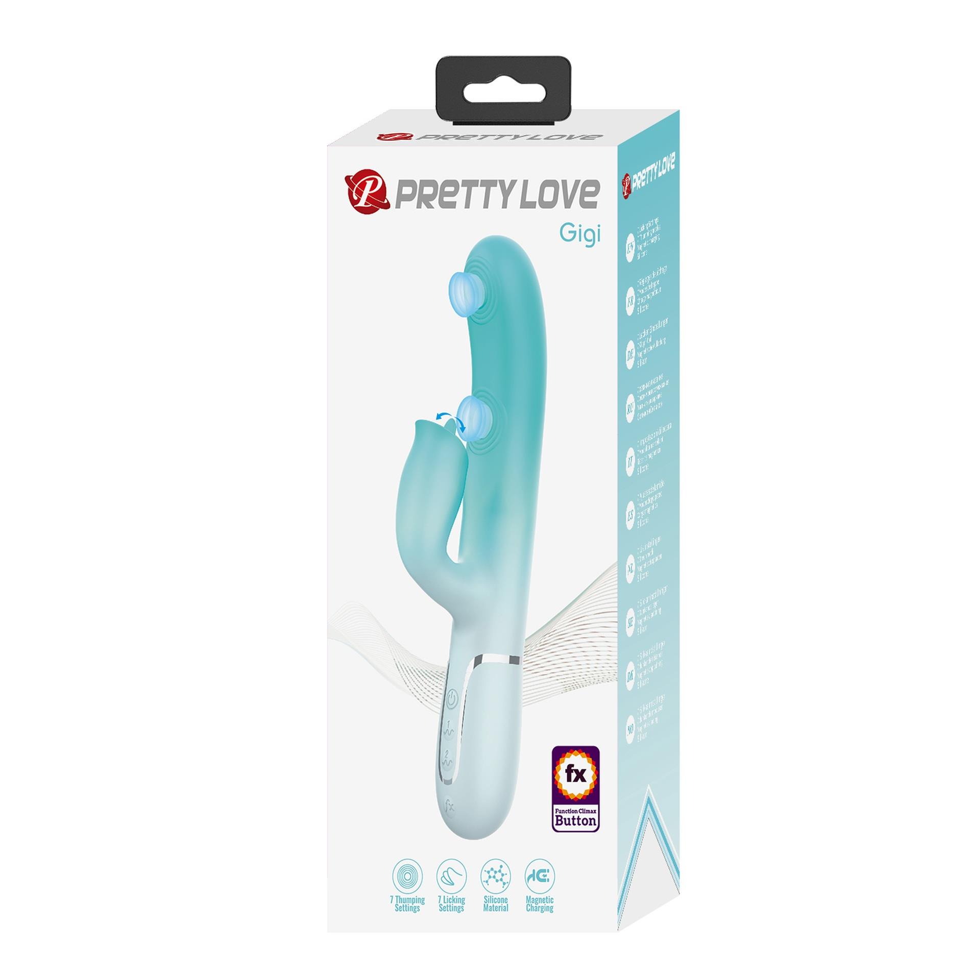 Вибратор Pretty Love Gigi, 22.8 см (бирюзовый)