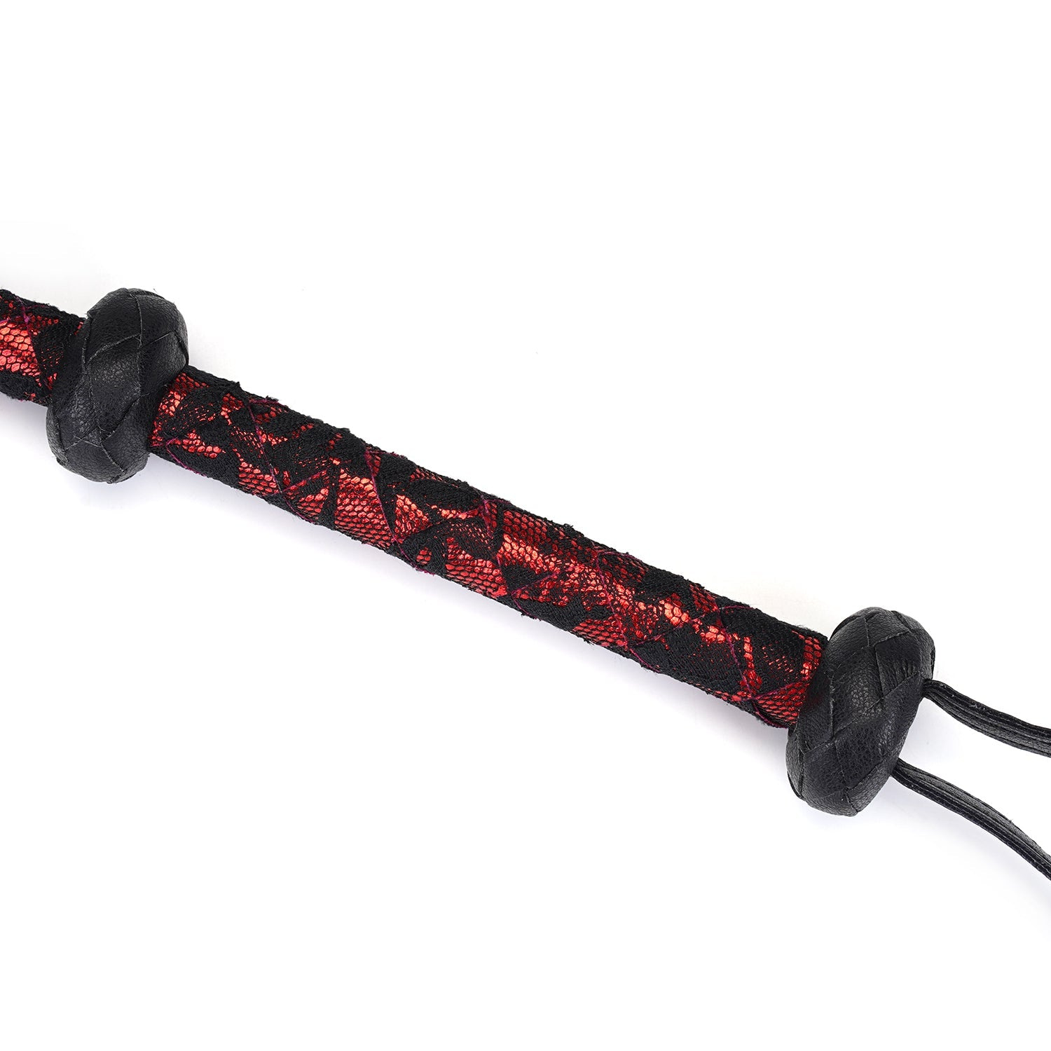 Кнут Liebe Seele Victorian Garden Lace and Vegan Leather Bull Whip, 90 см (черный с красным)