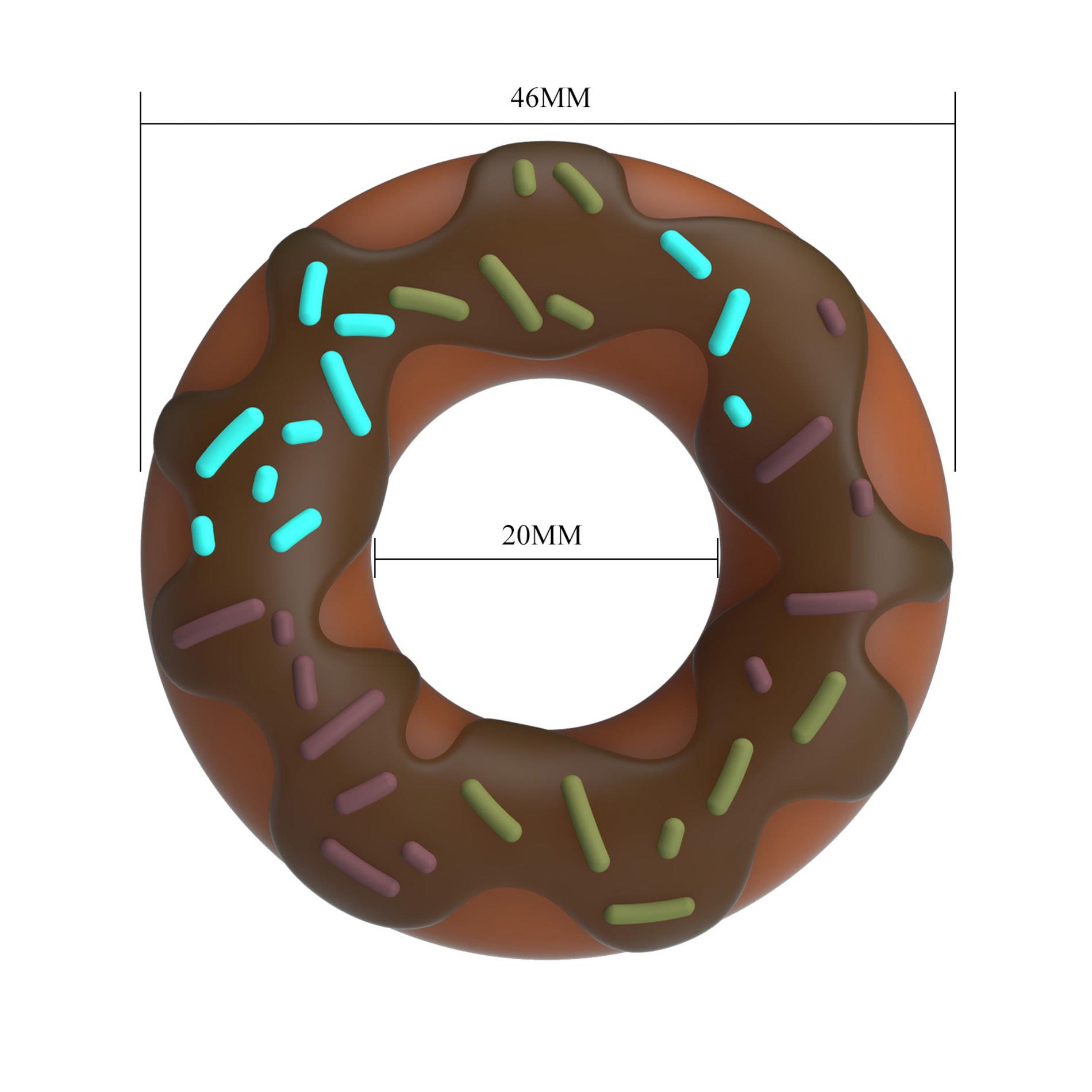 Эрекционное кольцо Pretty Love Super Donut Cock Ring, 4.6 см (коричневый)