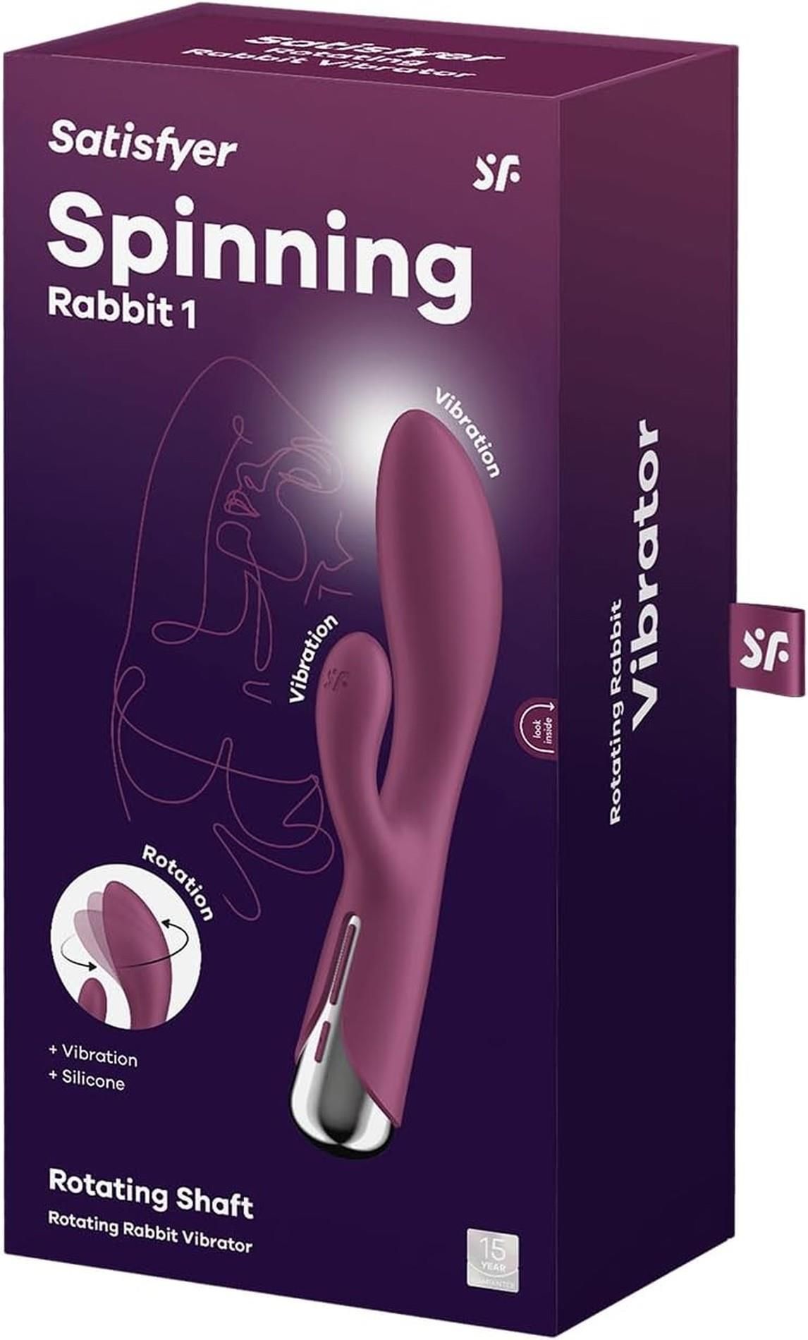 Вибратор-кролик Satisfyer Spinning Rabbit 1, 20 см (бордовый)