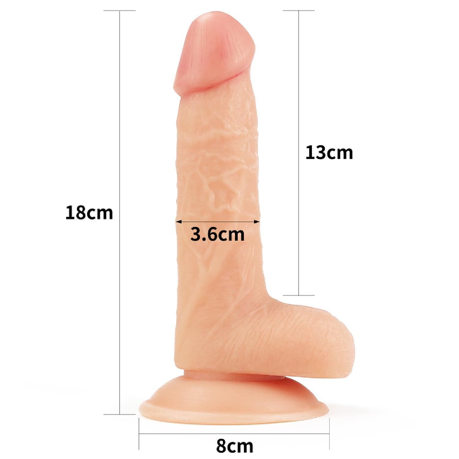Фаллоимитатор LoveToy The Ultra Soft Dude Flesh, 18 см (телесный)