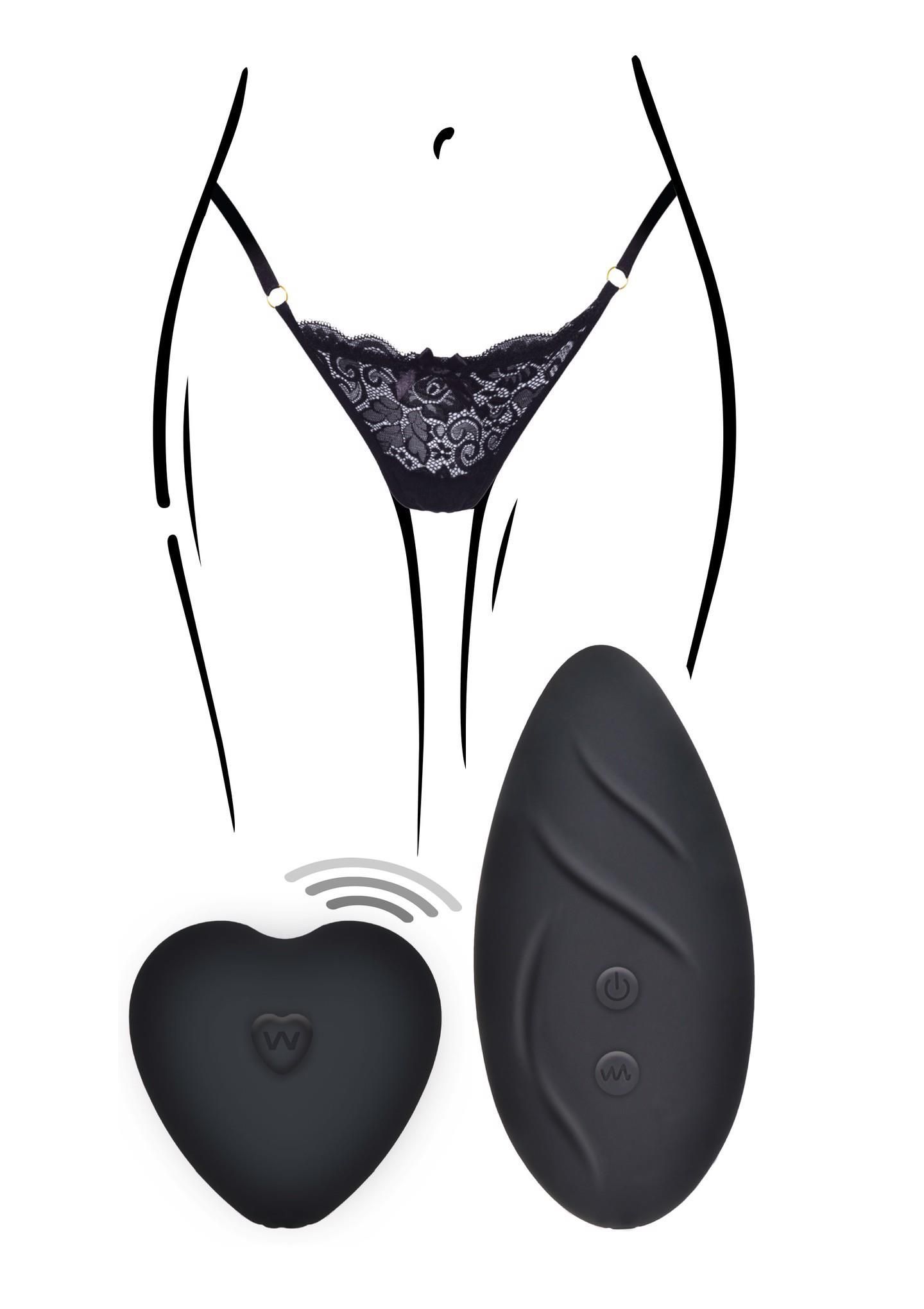 Вибратор в трусики Toy Joy Angel The Divine Panty Pleaser, 9,3 см (черный)