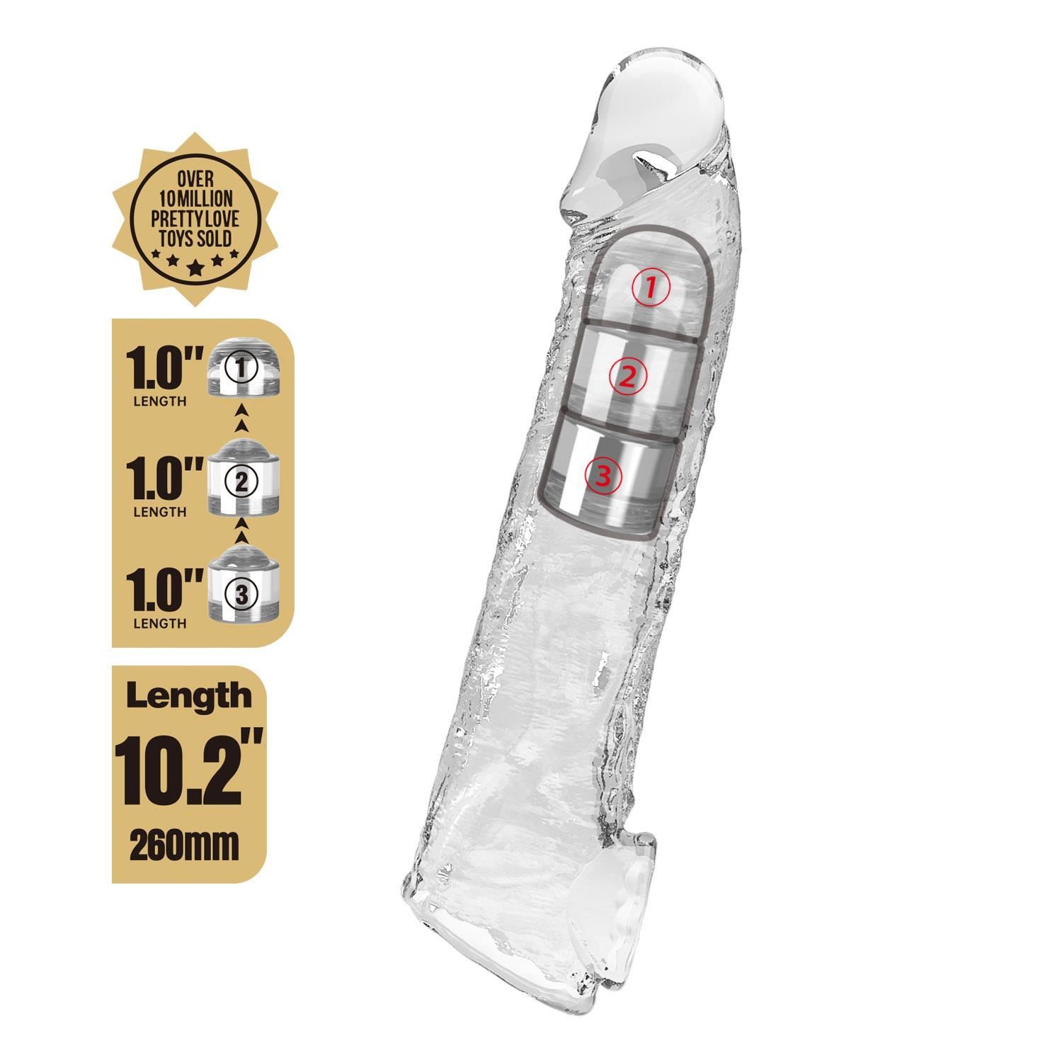Насадка на пенис Pretty Love Extension Penis Sleeve, 26 см (прозрачный)