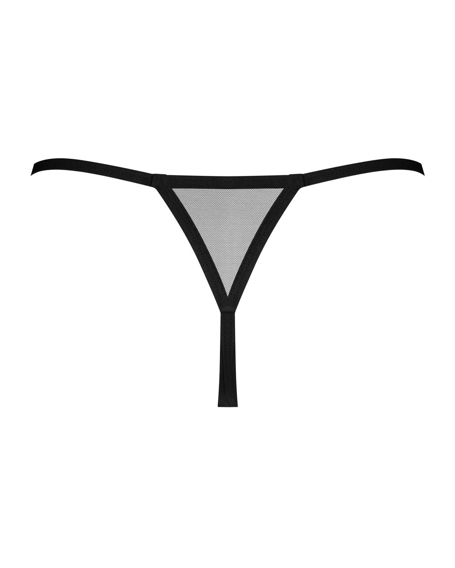 Стринги Obsessive Novenes, XS/S (черный)
