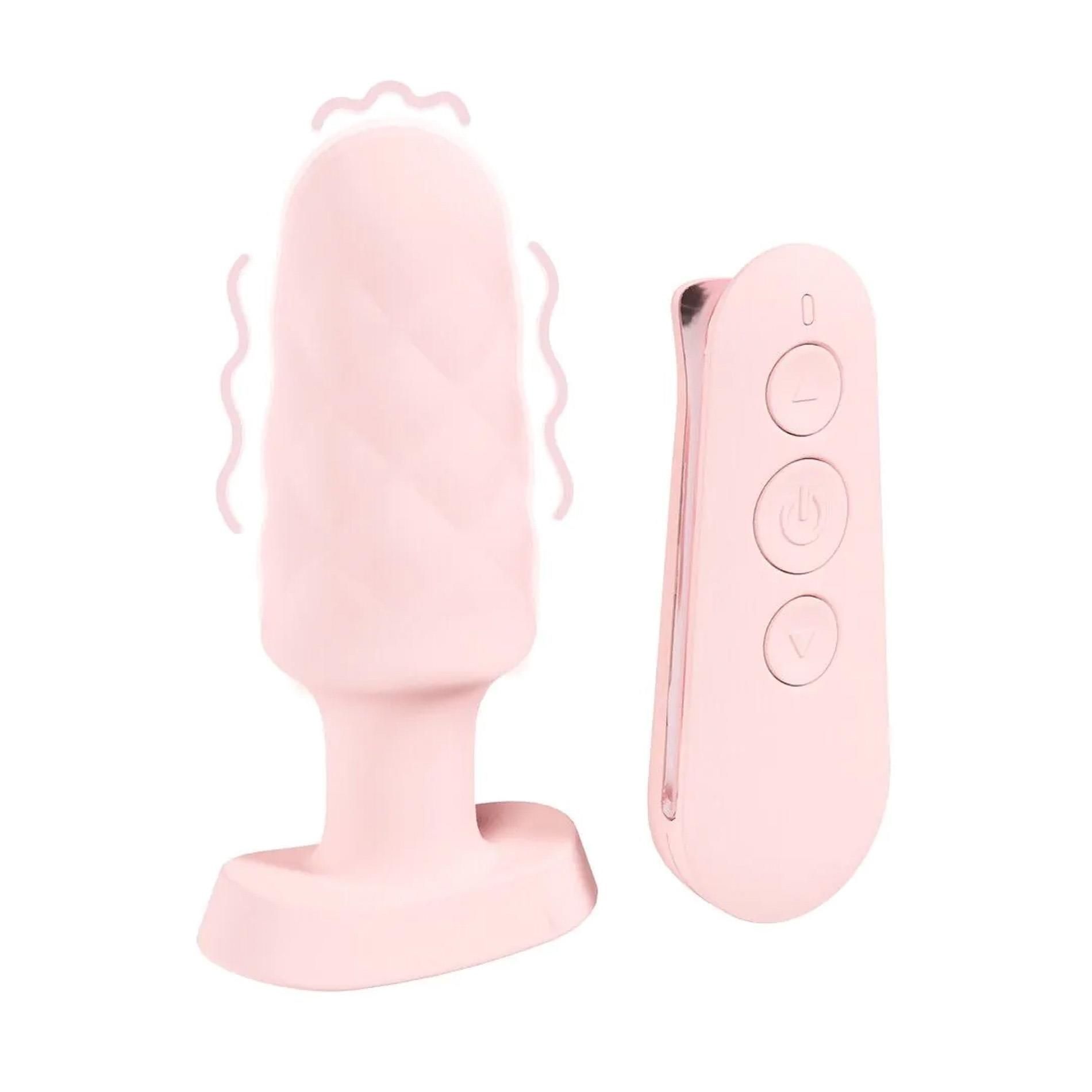 Анальная пробка Loveline Velvet Remote Control, 9.8 см (розовый)