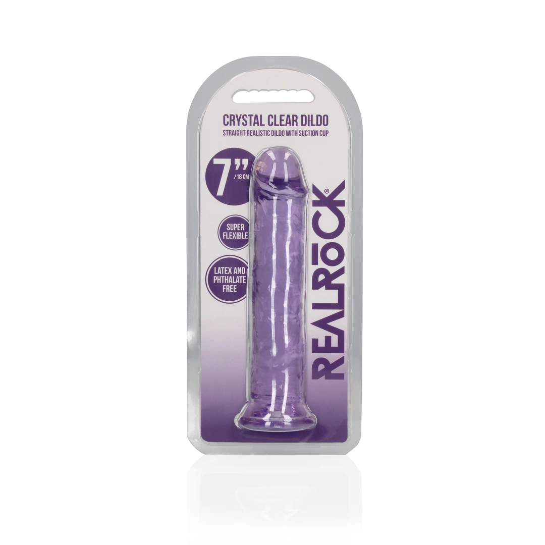 Фалоімітатор RealRock Realistic with Suction 7'', 20 см (фіолетовий)
