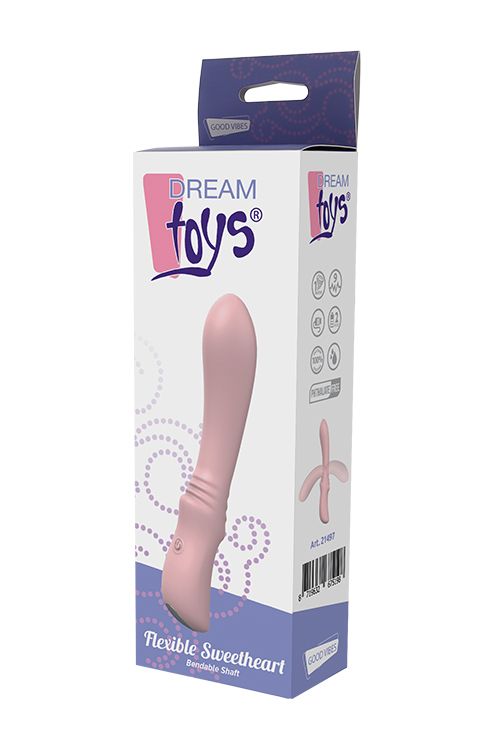 Вибратор для точки G Dream Toys Flexible Sweetheart, 18,5 см (светло-розовый)