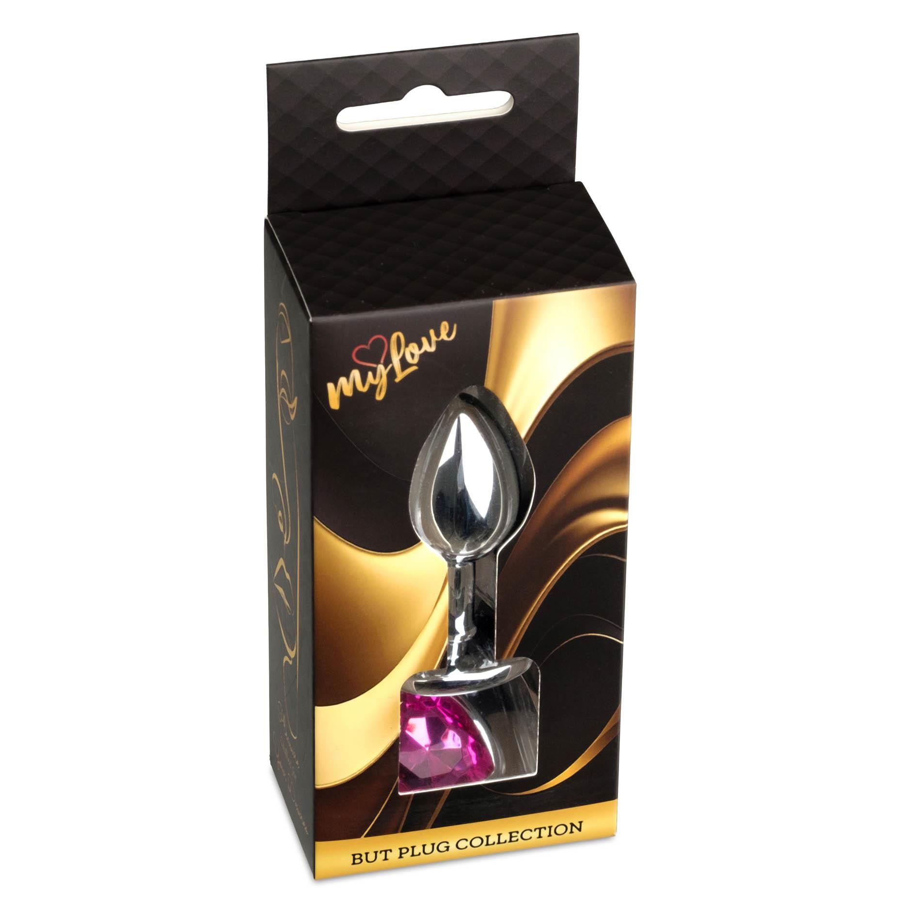 Анальна пробка MyLove Toys Jewellery Silver Heart Plug, 7 см (рожевий)