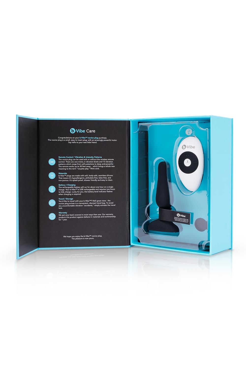 Korek analny B-Vibe Vibrating Novice Plug, 10 cm (czarny)