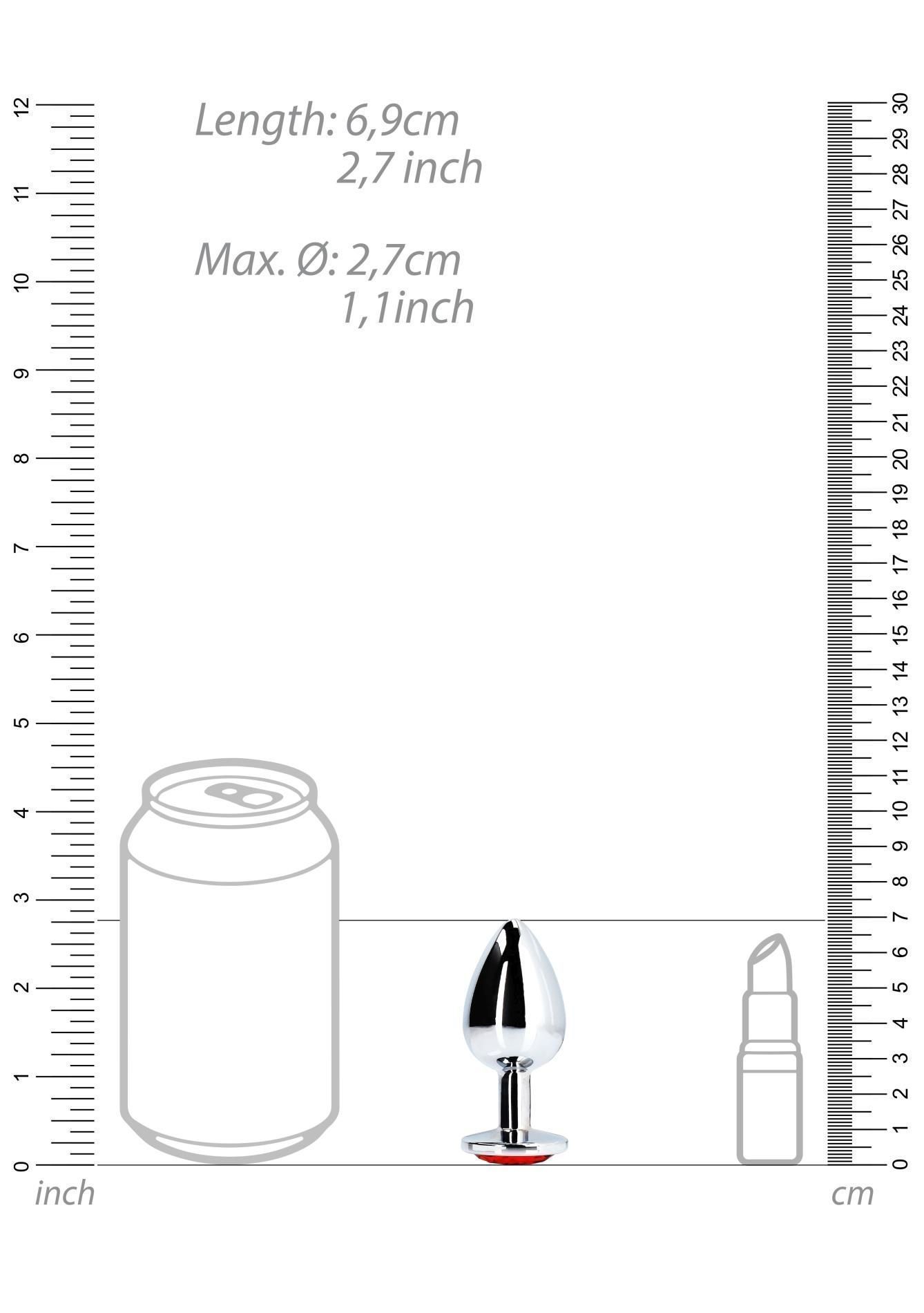Korek analny Ouch! Round Gem S, 6.2 cm (czerwony)