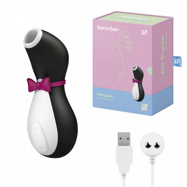 Вакуумний кліторальний стимулятор з вібрацією Satisfyer Pro Penguin Next Generation (чорний)