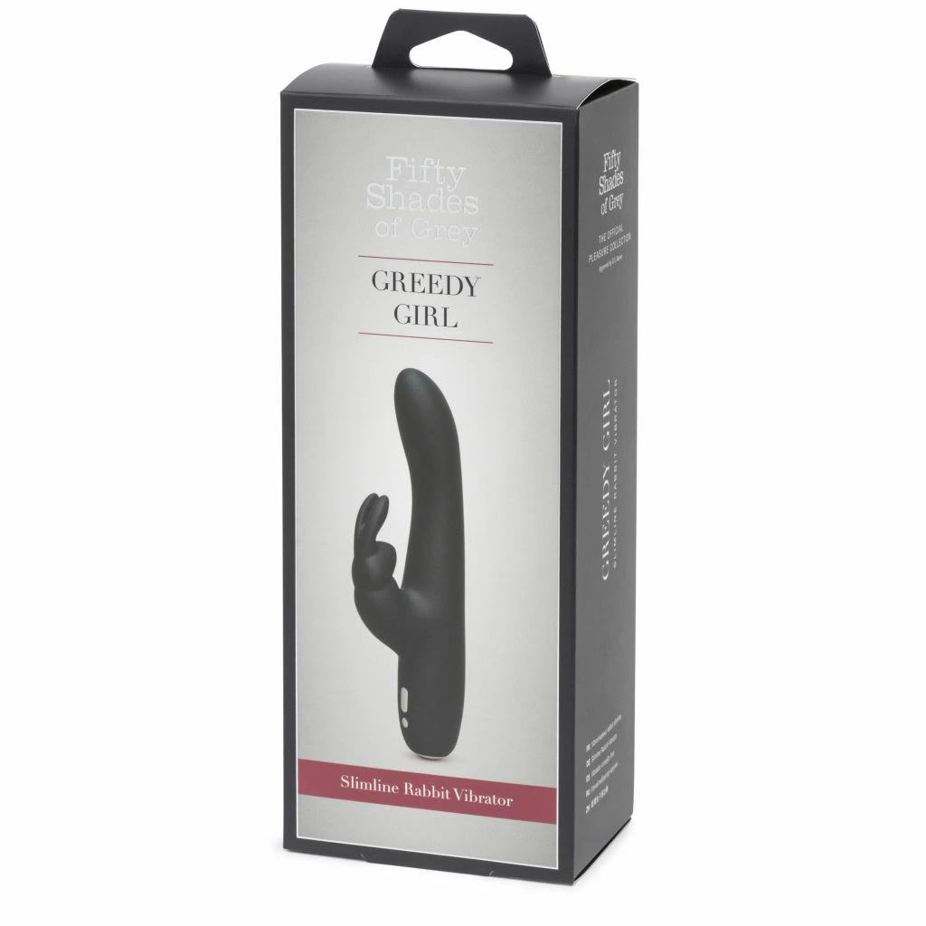 Вибратор-кролик Fifty Shades of Grey Greedy Girl Slimline, 21,6 см (черный)