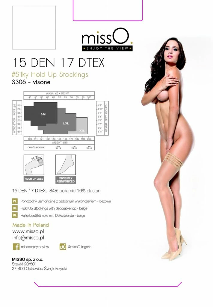 Чулки самодержащиеся MissO S306, L/XL (бежевый)