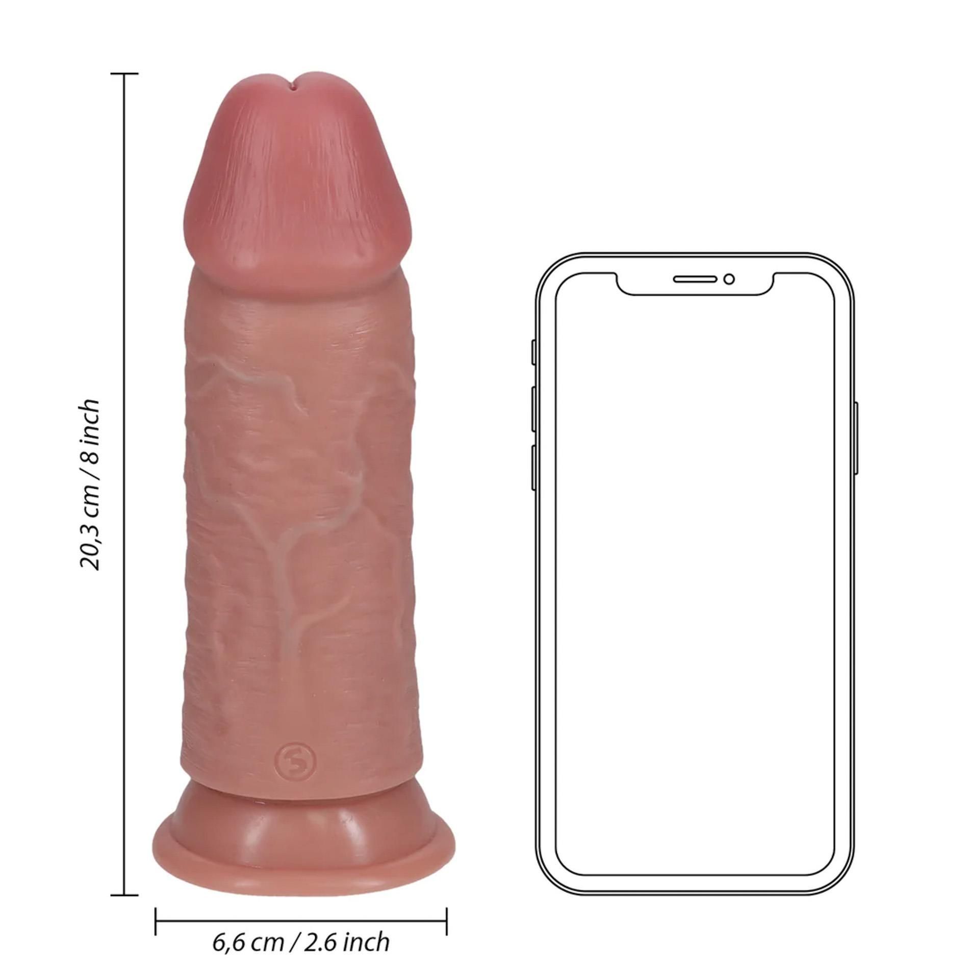 Фаллоимитатор RealRock Extra Thick Straight, 20.3 см (телесный)