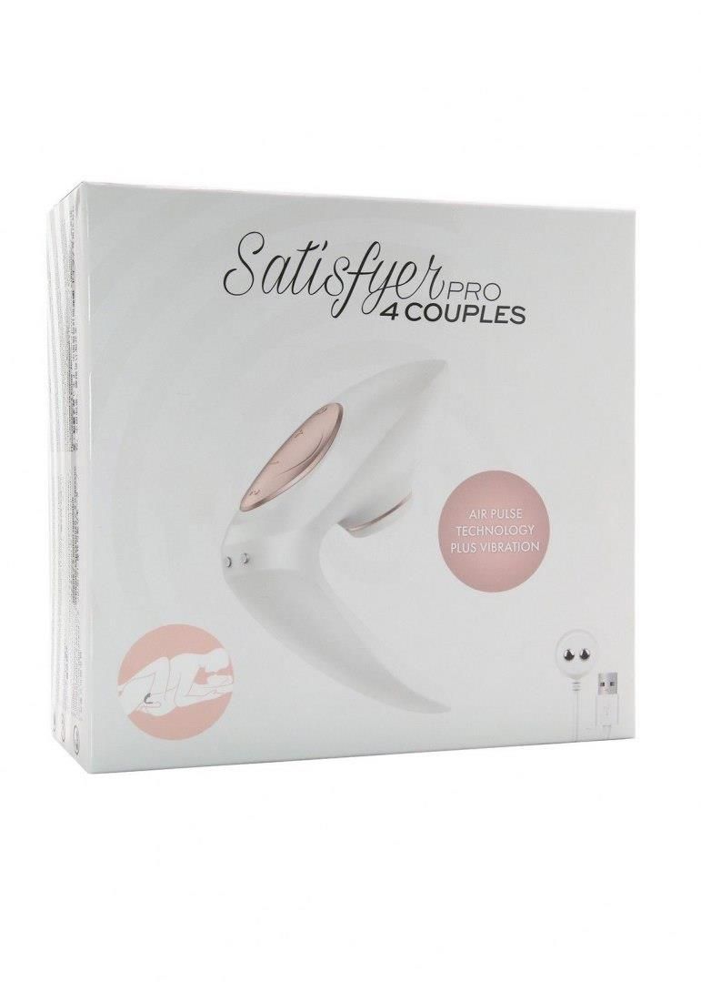 Вібратор з вакуумною стимуляцією для пар Satisfyer Pro 4 Couples, 12,3 см (білий)