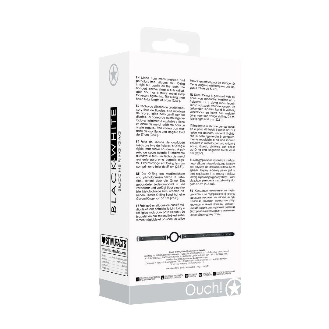 Кляп Ouch! Silicone Ring Gag, 4 см (черный)