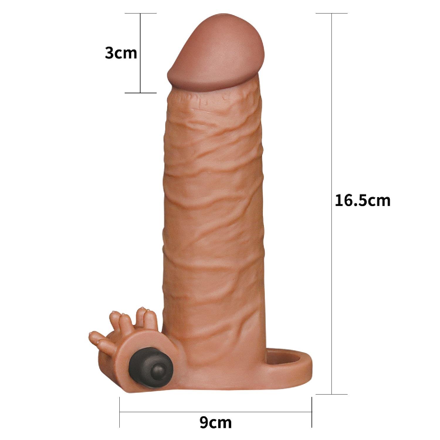 Насадка на пенис Lovetoy Pleasure X-Tender Add 2", 16.5 см (коричневый)