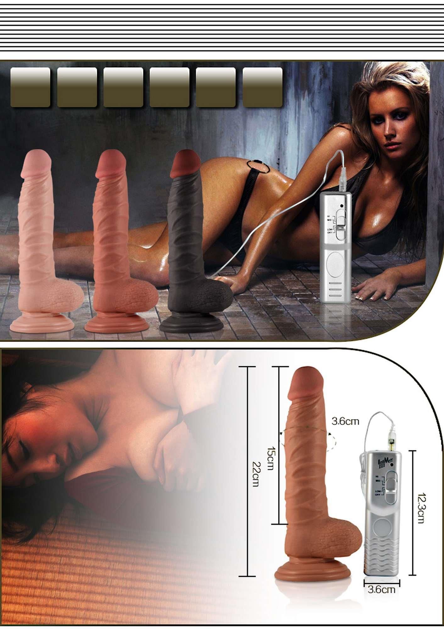 Фалоімітатор з вібрацією Lovetoy Real Extreme, 22 см (тілесний)