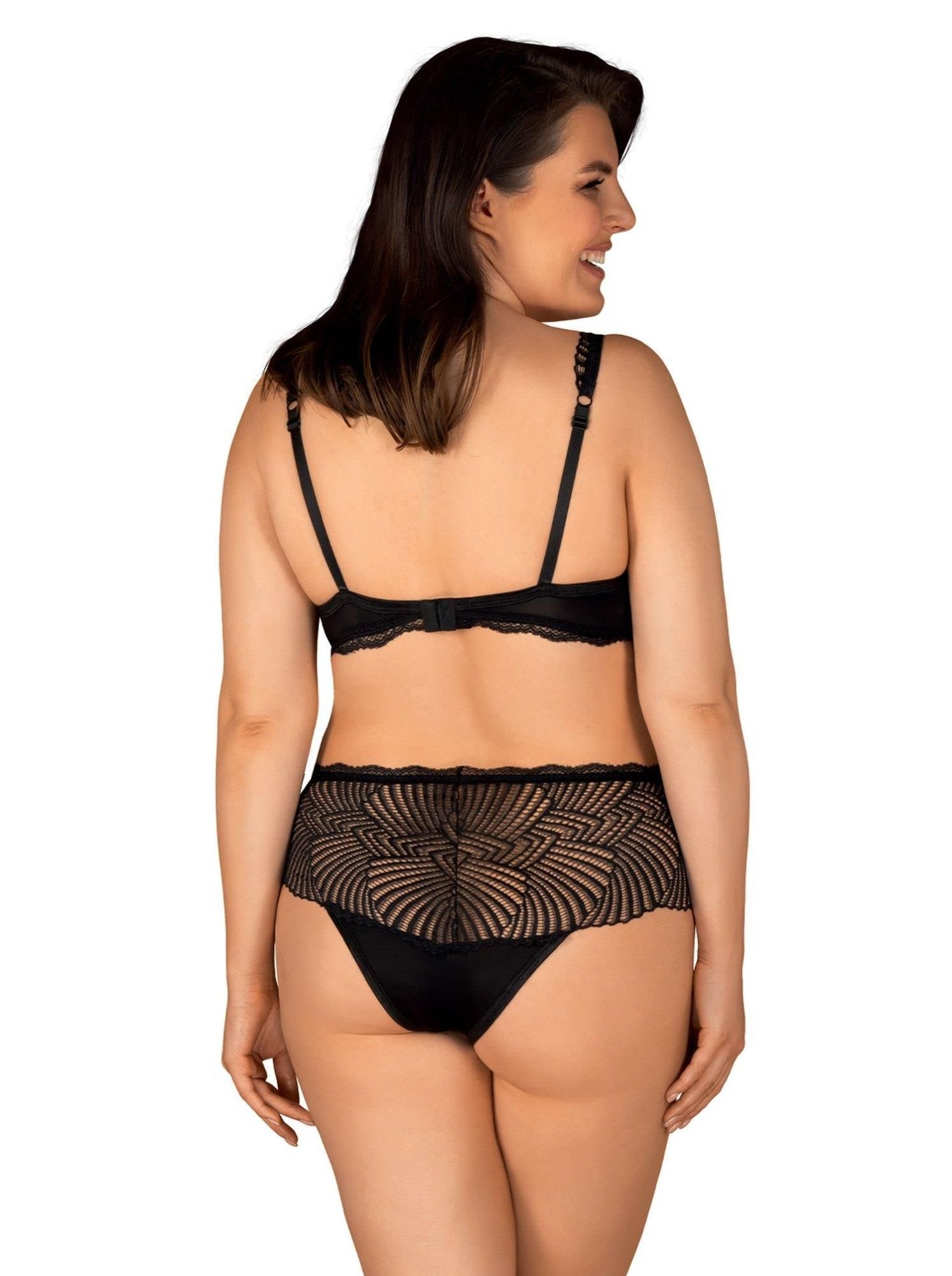 Комплект белья Obsessive Klarita, 2XL/3XL (черный)