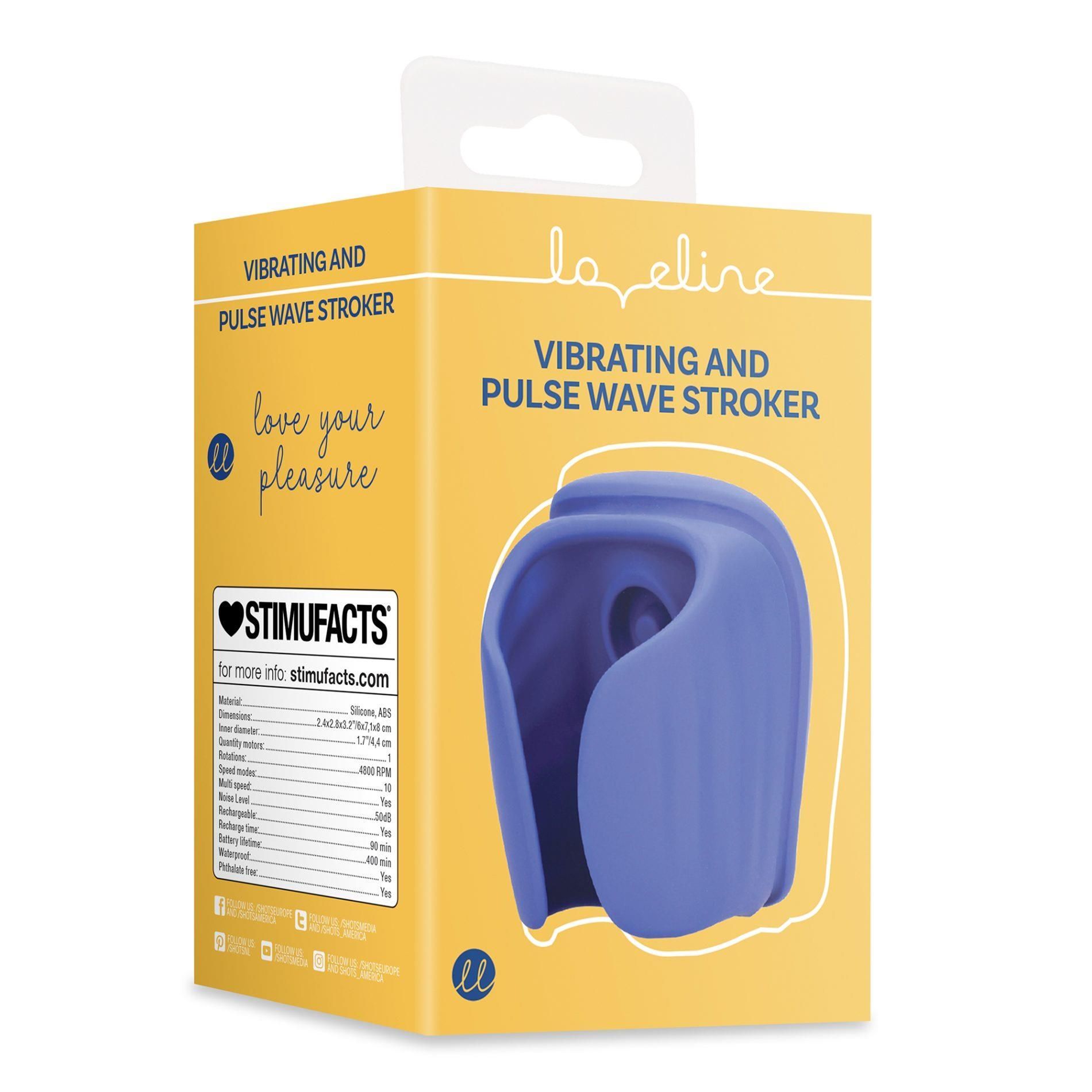 Мастурбатор с вибрацией Loveline Vibrating And Pulse Wave Stroker (синий)