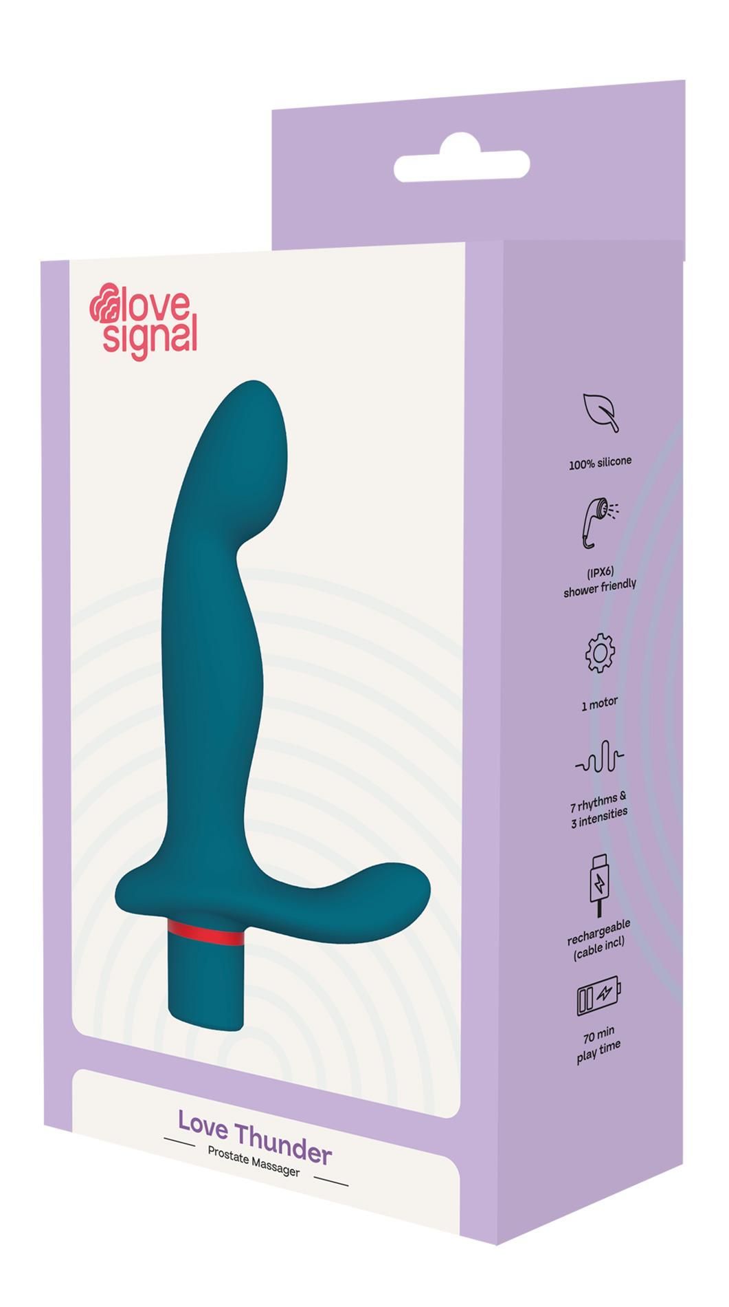 Kork analny Dream Toys Love Thunder, 15 cm (niebieski)