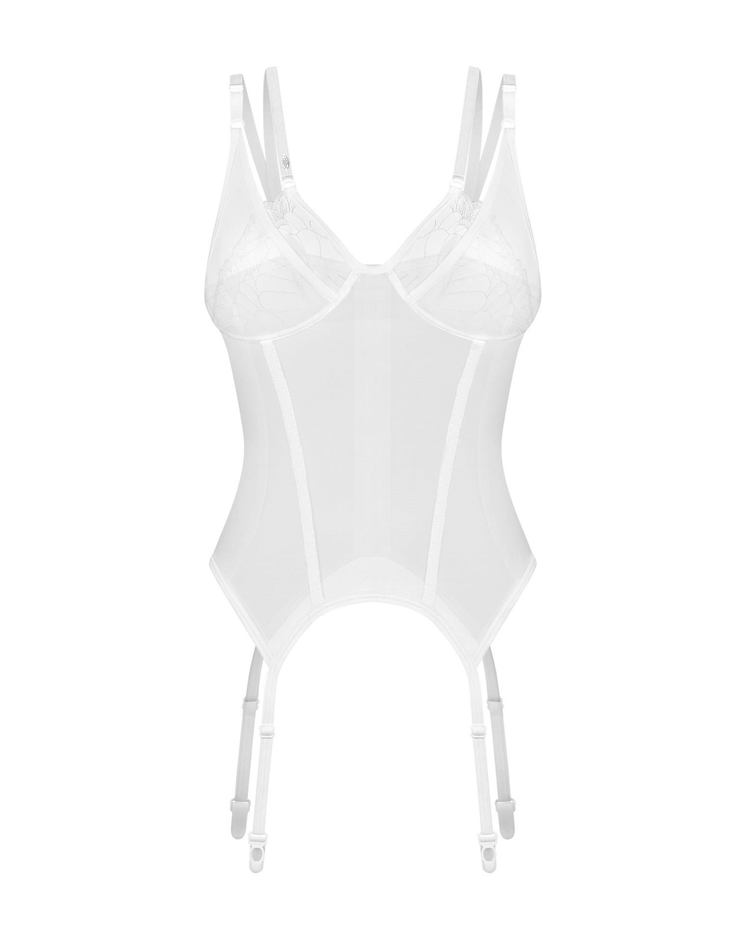 Корсет Obsessive Arrowel, L/XL (белый)