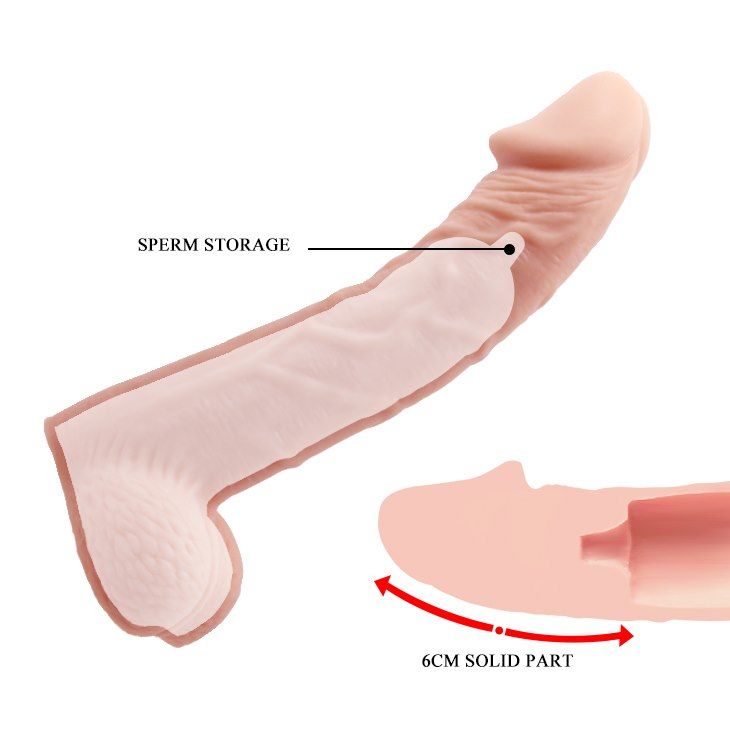 Насадка на пеніс Baile Sex Toys Big Man, 21 см (тілесний)