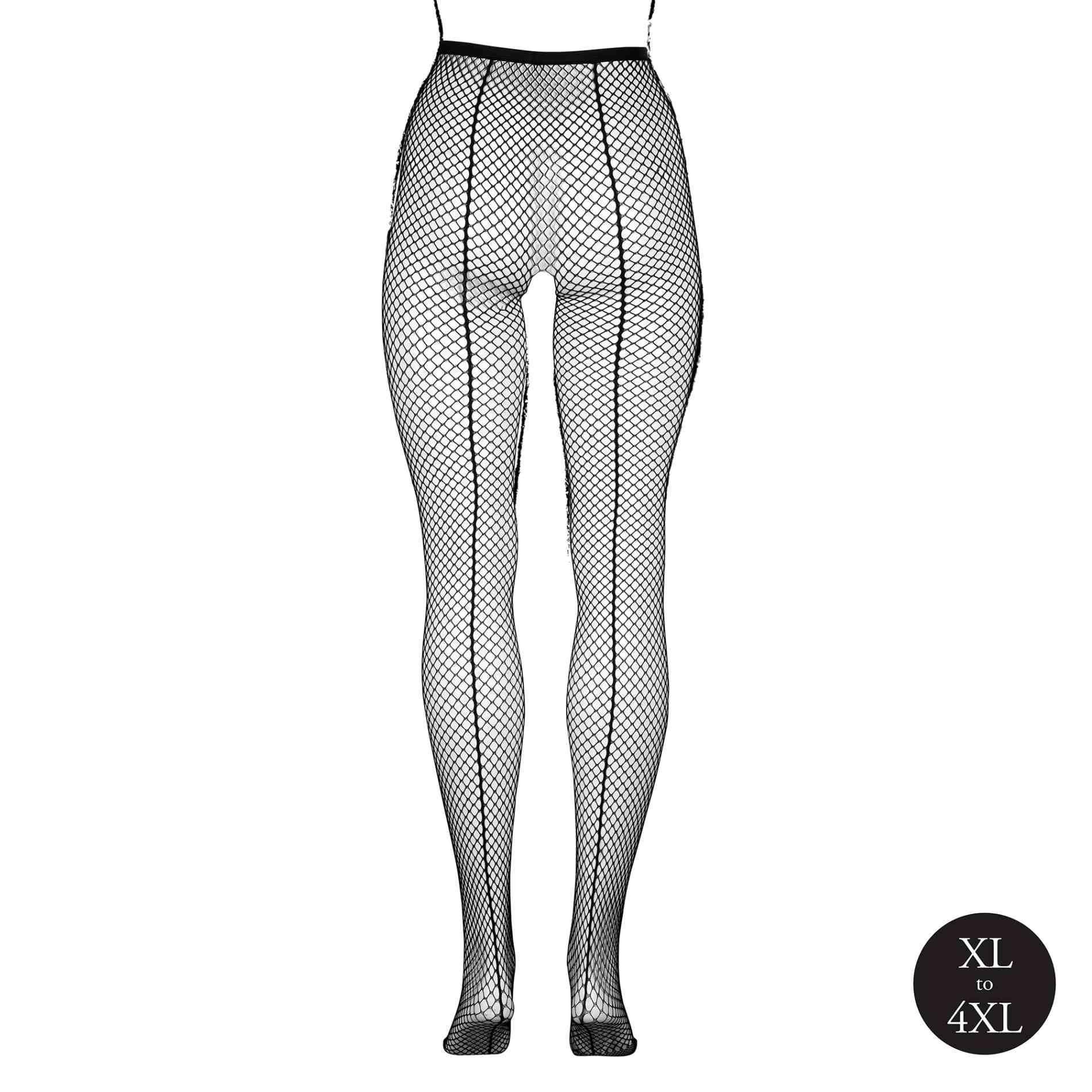 Rajstopy Le Désir with small fishnet structure, XL-4XL (czarny)