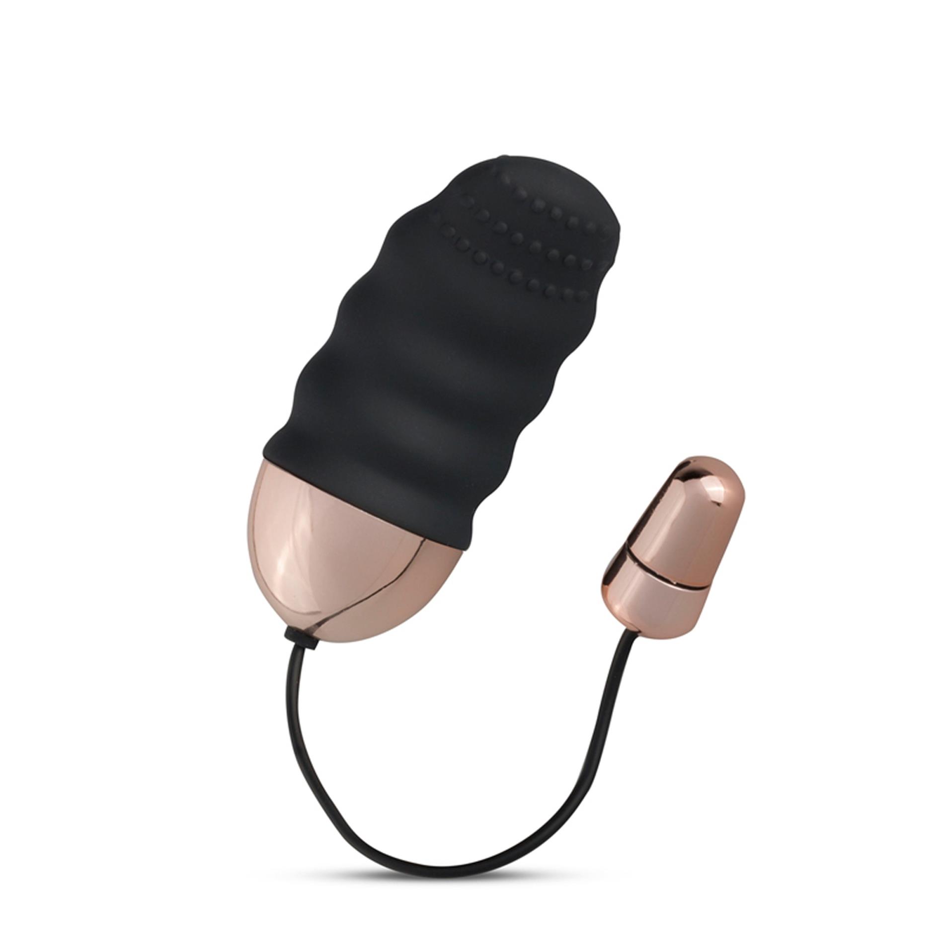 Wibrujące jajeczko Teazers Ribbed Vibrating Egg, 8 cm (czarny)