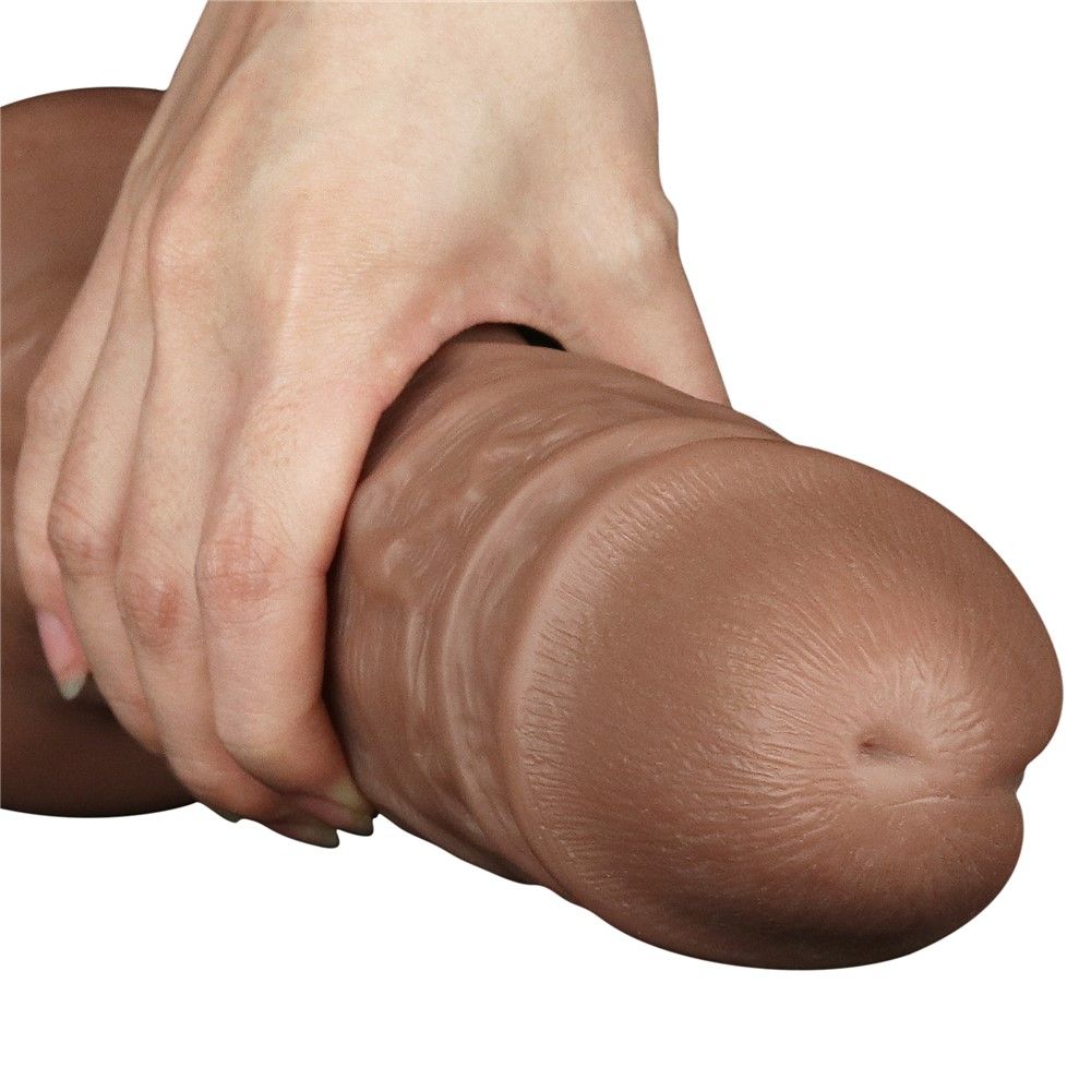 Wibrator LoveToy Realistic Chubby Dildo 10.5'', 26.6 cm (brązowy)