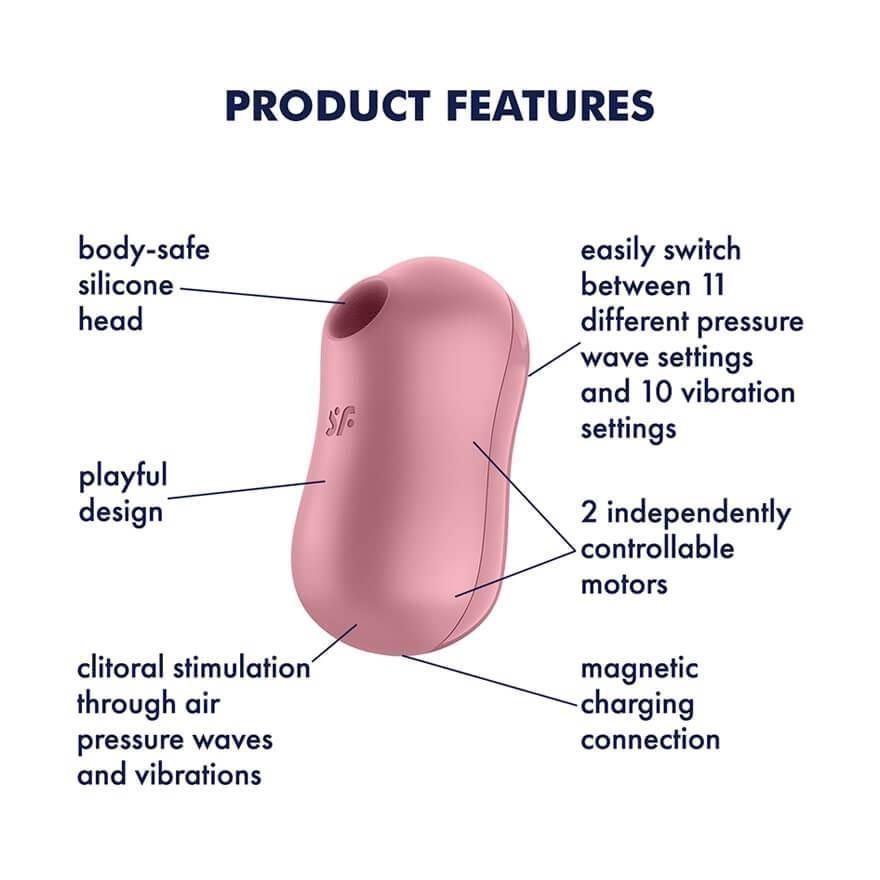 Вакуумный стимулятор клитора с вибрацией Satisfyer Cotton (розовый)