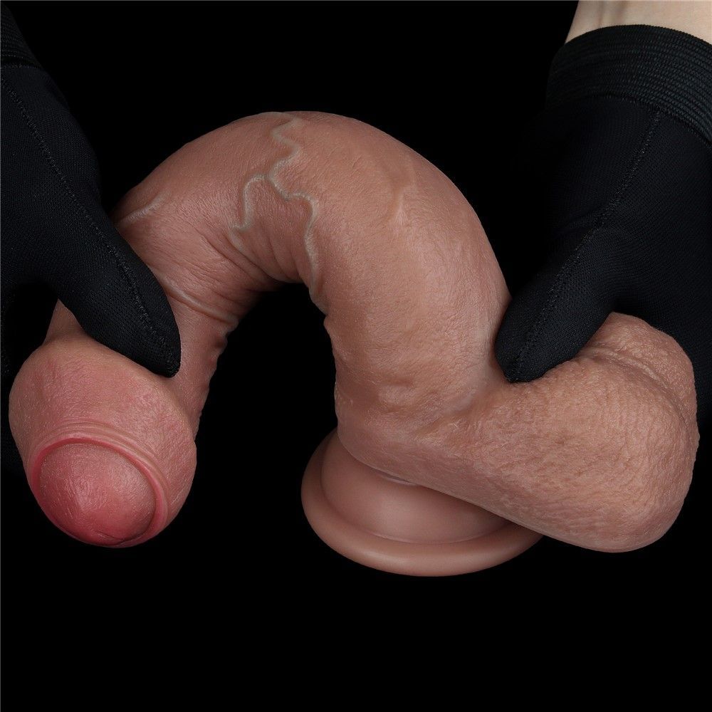 Фалоімітатор Lovetoy Dual-Layered Silicone Nature, 20,5 см (коричневий)