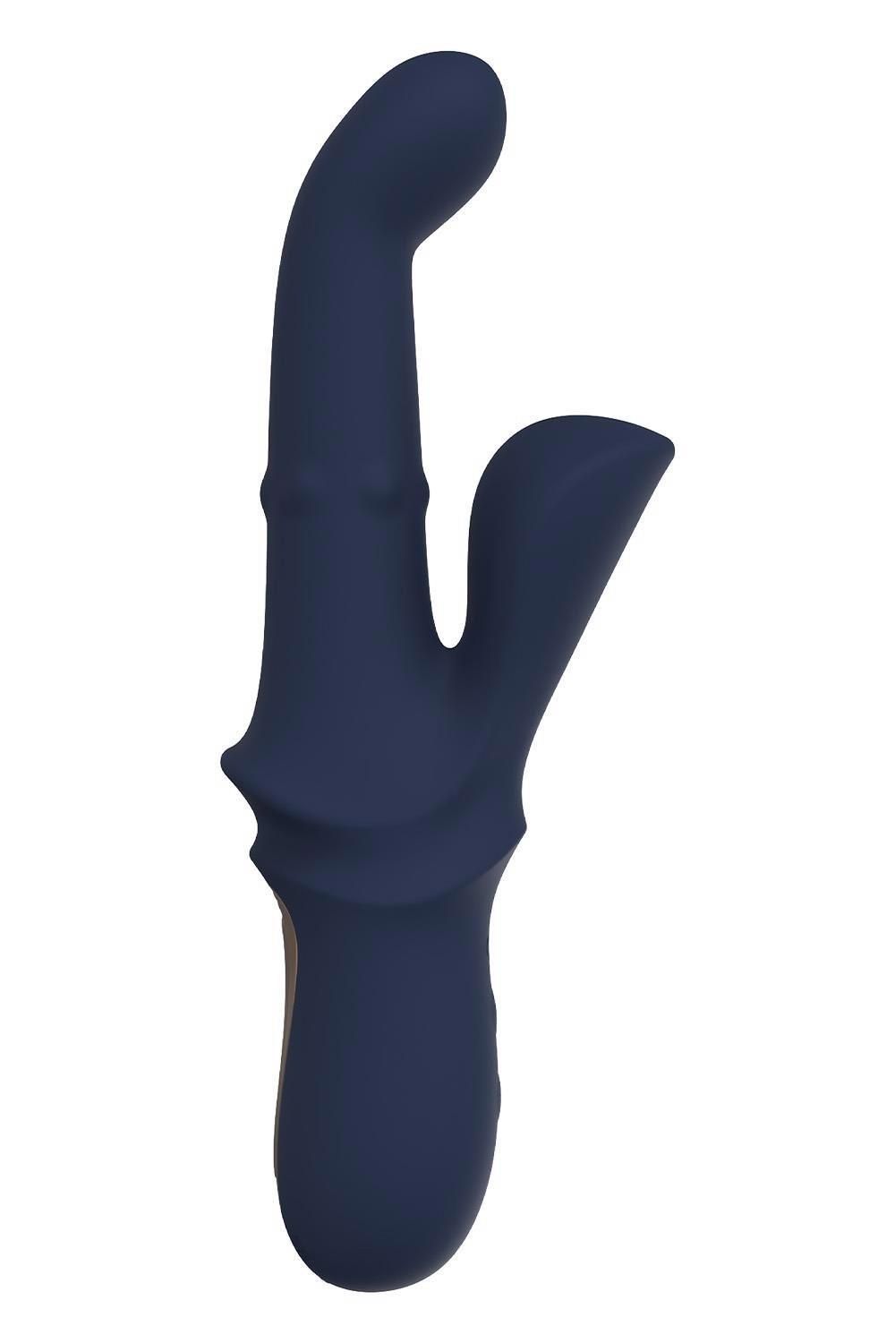 Вибратор-кролик Dreamtoys Duo Iris, 23.5 см (синий)